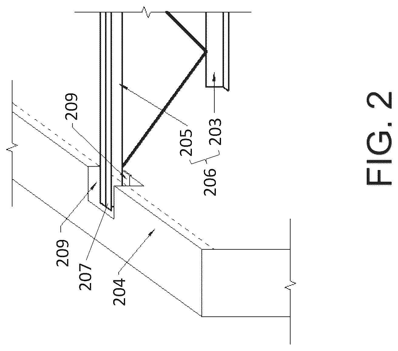 Patent US12104369 Figure 2 – Joist pocket assembly for a refrigerated facility