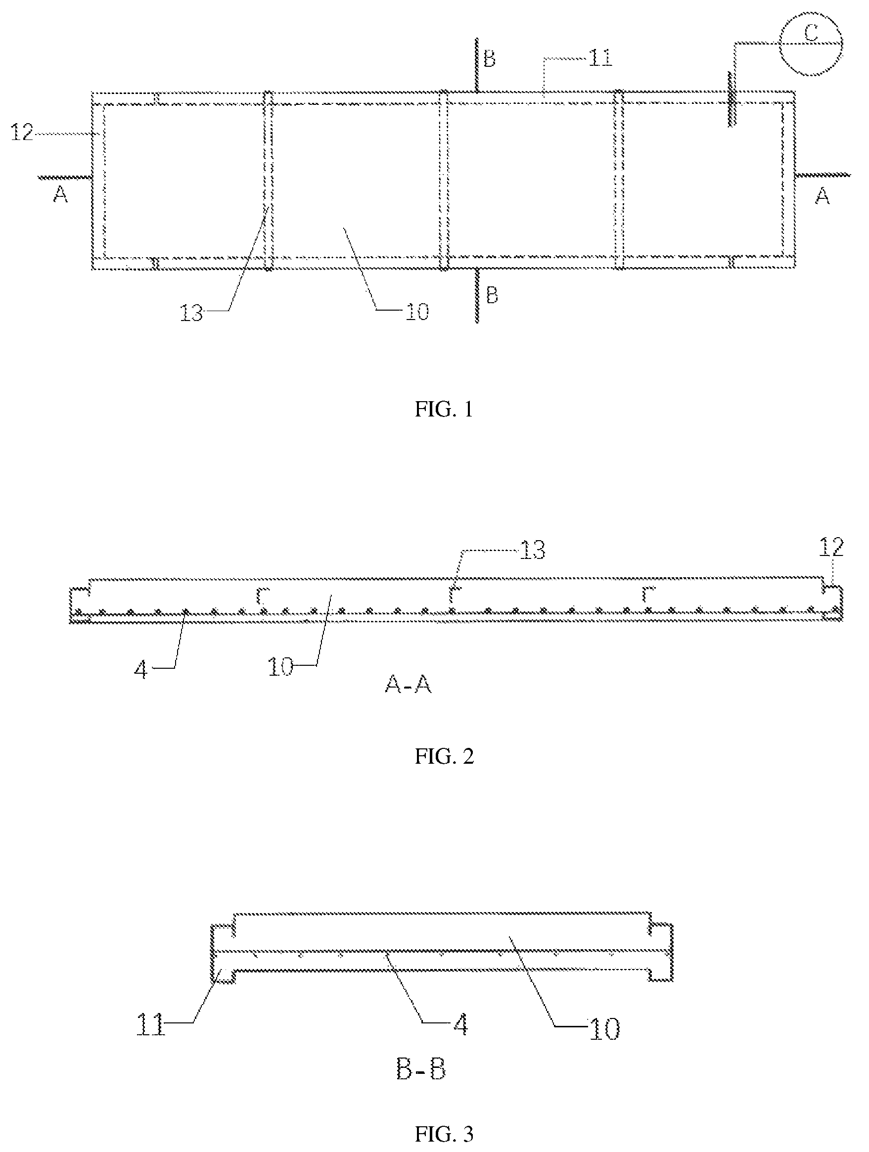 Patent US12104370 Figure 1 – Slab joint leakage-proof structure, prefabricated roof panel, and prefabricated roof panel system