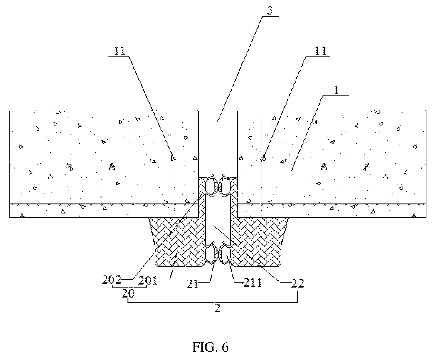 Patent US12104370 Figure 3 – Slab joint leakage-proof structure, prefabricated roof panel, and prefabricated roof panel system