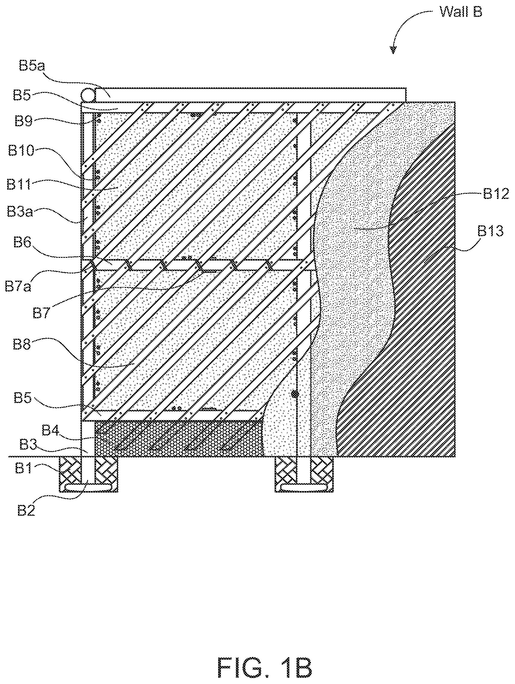 Patent US12104372 Figure 2 – Structural wall with a structure exogenous to the longitudinal axis thereof for enabling the inside of the wall to be filled on site