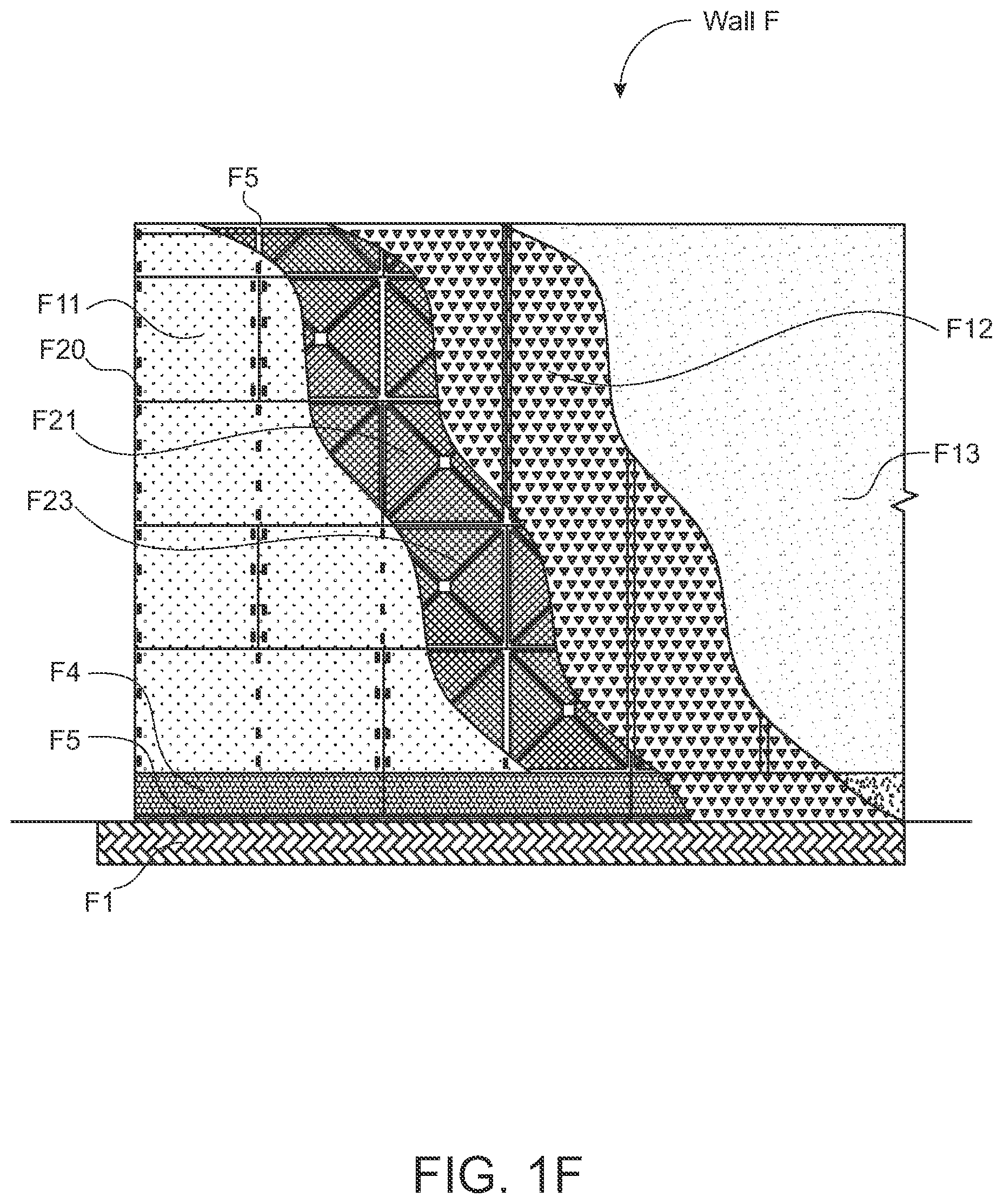 Patent US12104372 Figure 6 – Structural wall with a structure exogenous to the longitudinal axis thereof for enabling the inside of the wall to be filled on site