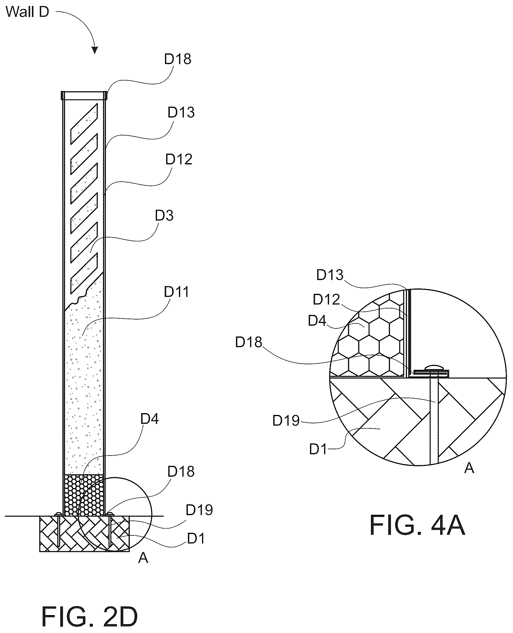 Patent US12104372 Figure 10 – Structural wall with a structure exogenous to the longitudinal axis thereof for enabling the inside of the wall to be filled on site