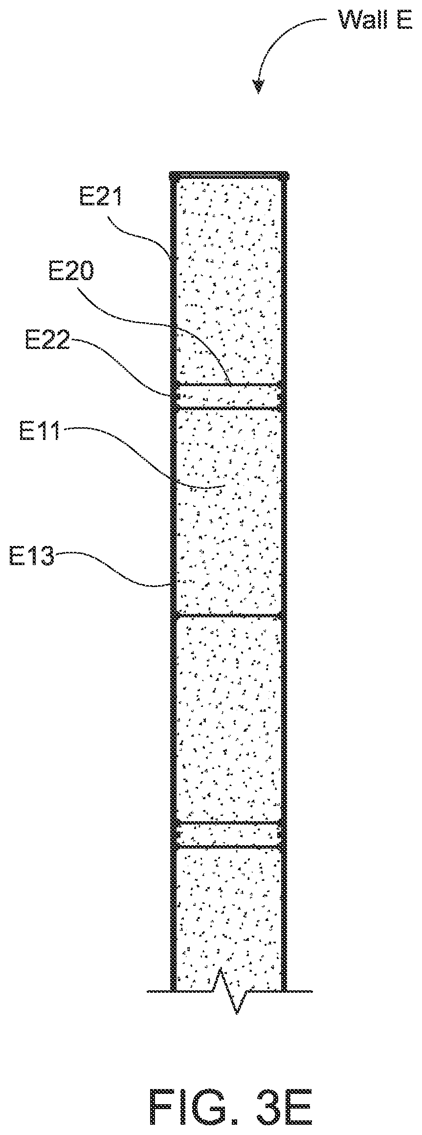 Patent US12104372 Figure 17 – Structural wall with a structure exogenous to the longitudinal axis thereof for enabling the inside of the wall to be filled on site