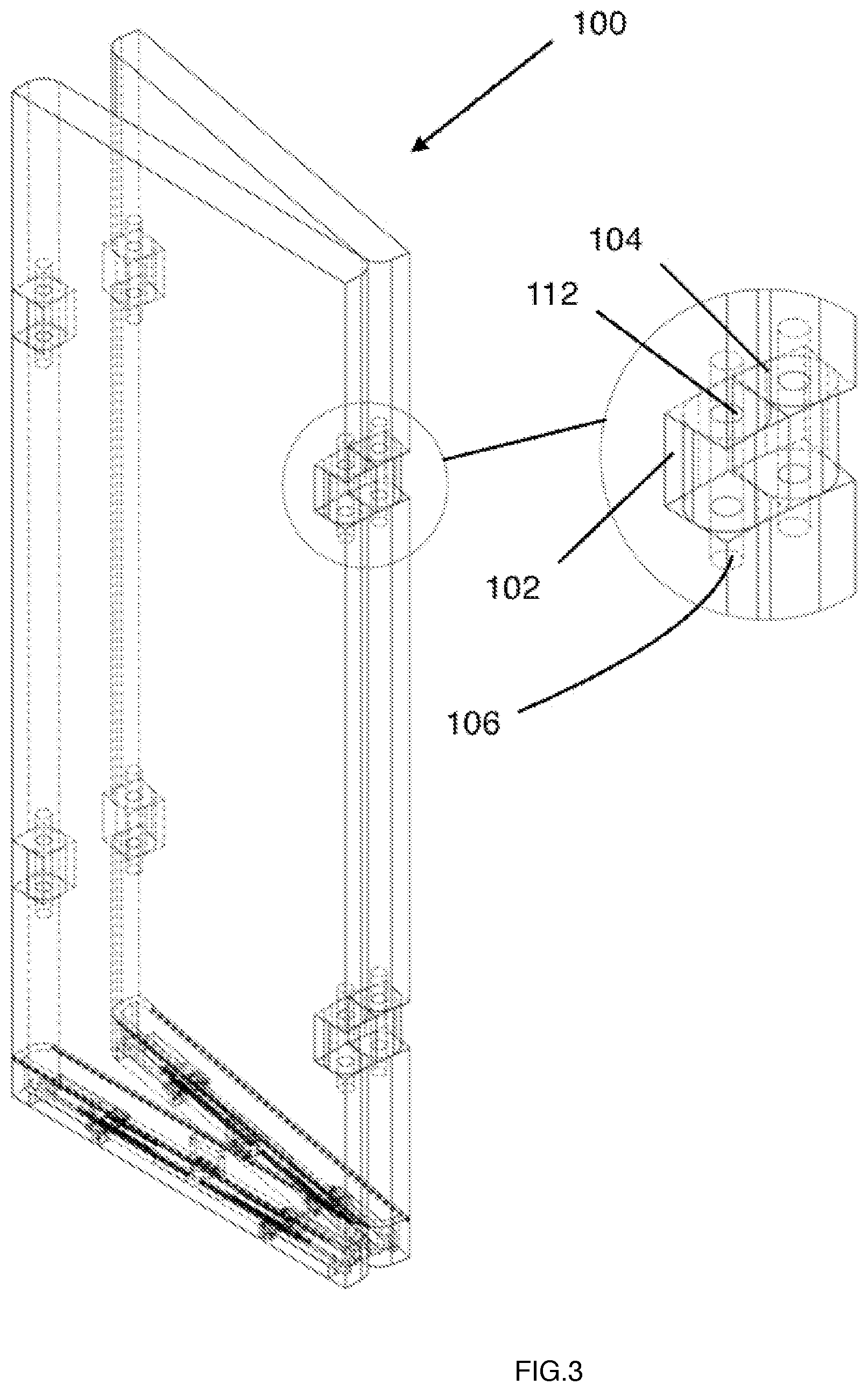 Patent US12104373 Figure 3 – Magnetic suction room divider assembly with a foldable stand mechanism