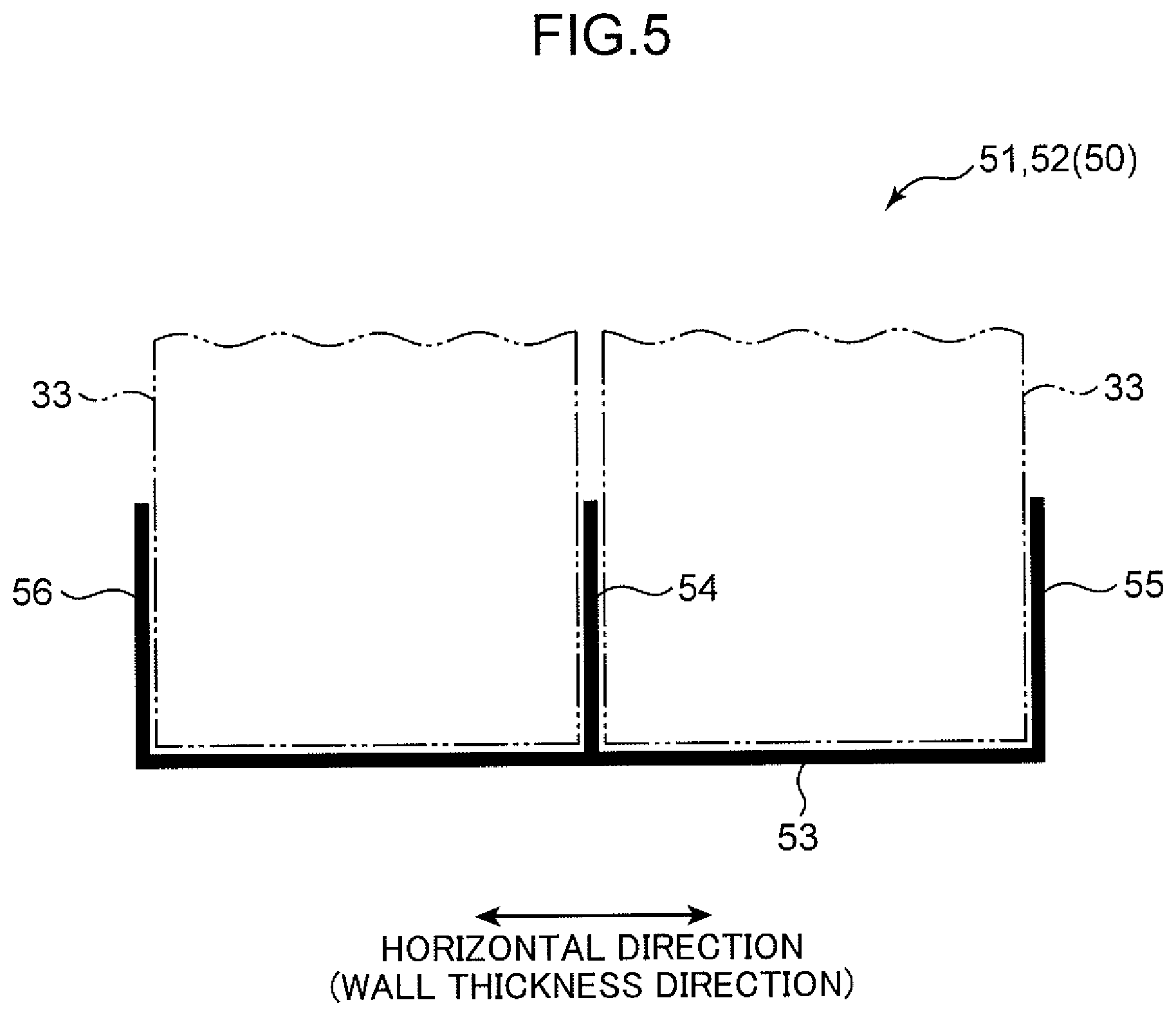 Patent US12104374 Figure 5 – Sound insulation structure of partition wall and method for constructing partition wall