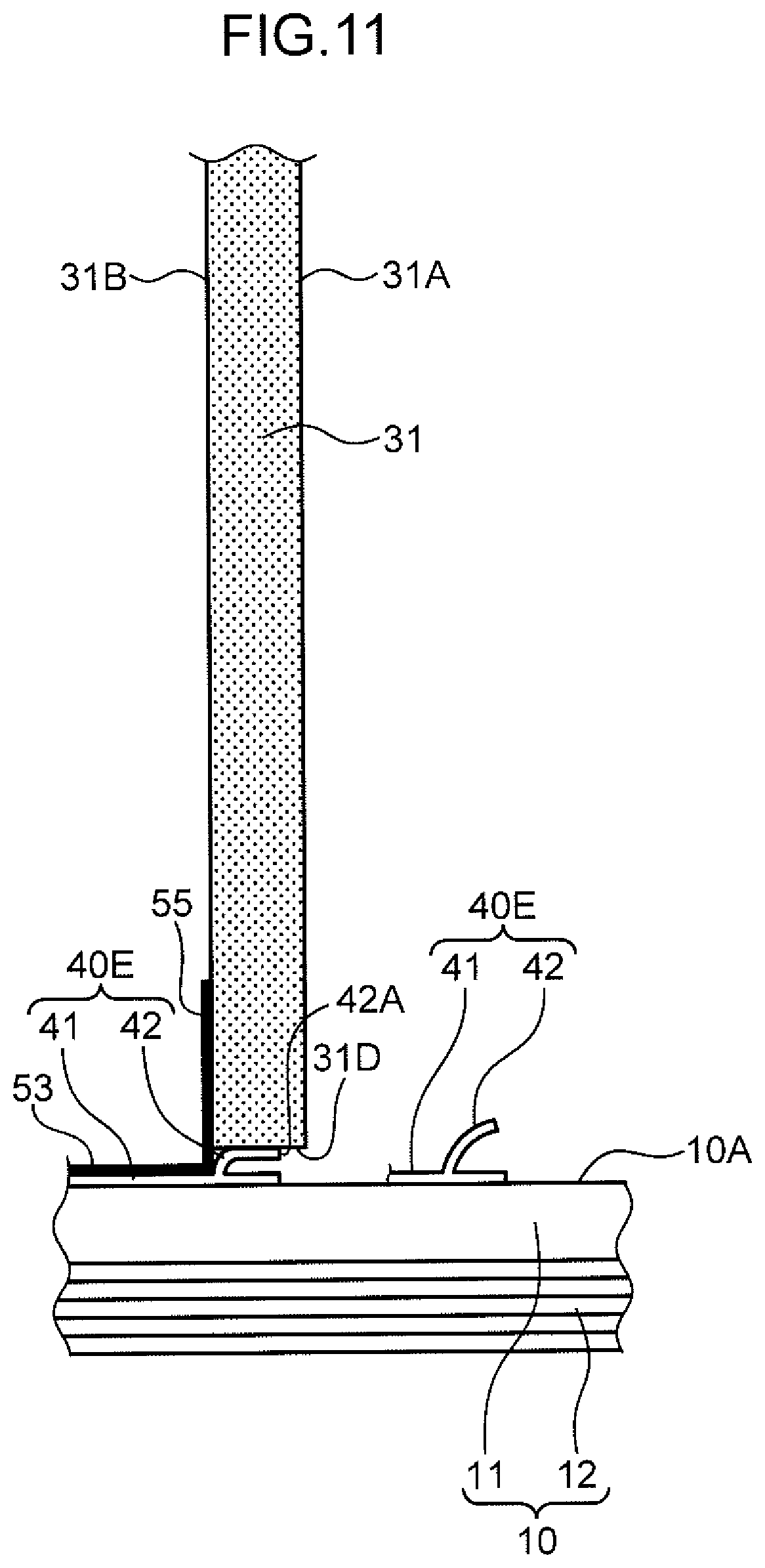 Patent US12104374 Figure 11 – Sound insulation structure of partition wall and method for constructing partition wall