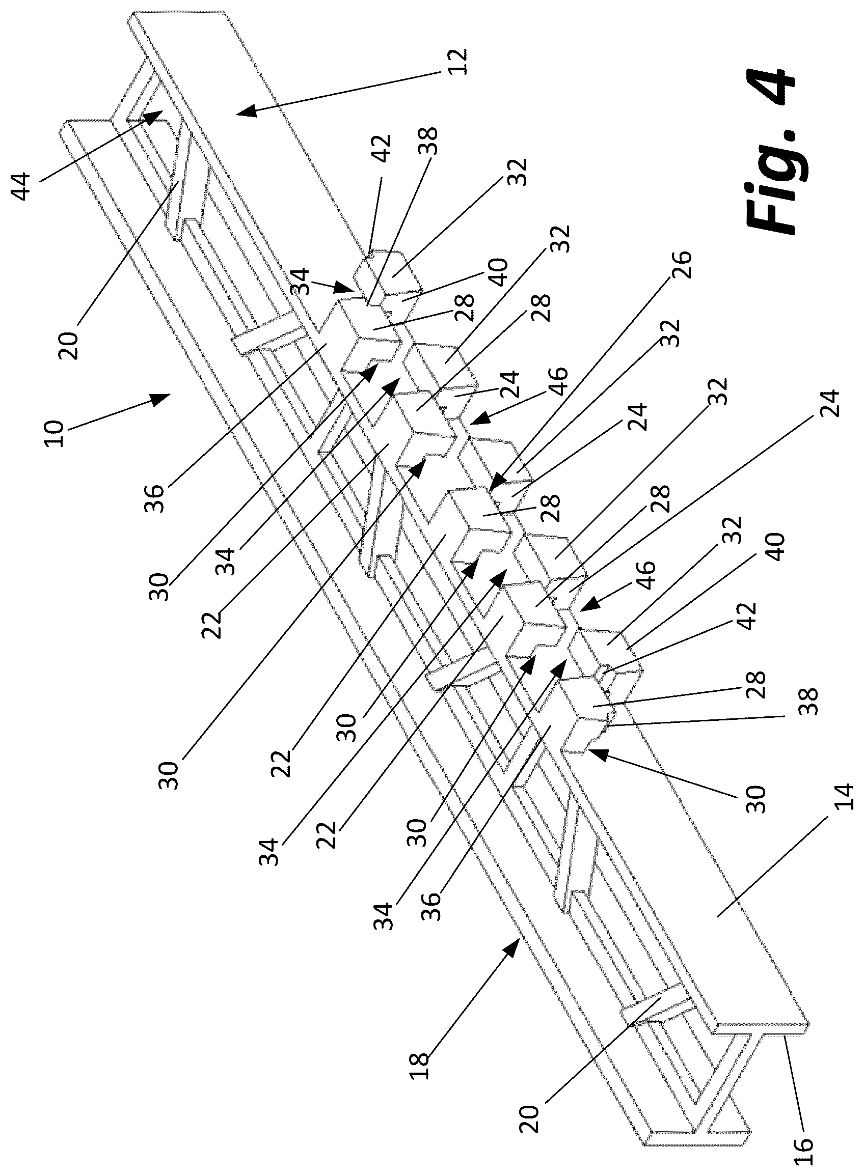 Patent US12104375 Figure 4 – Concrete form assembly