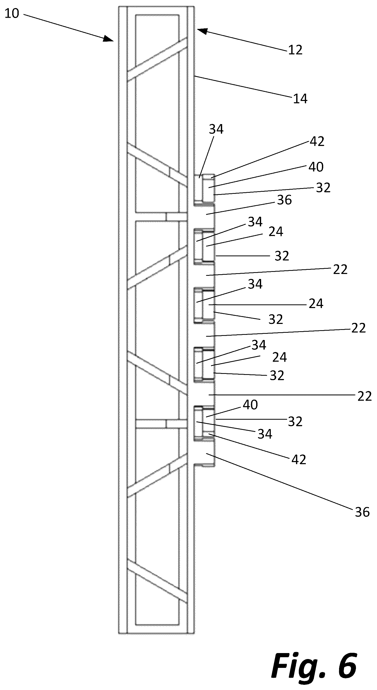 Patent US12104375 Figure 6 – Concrete form assembly