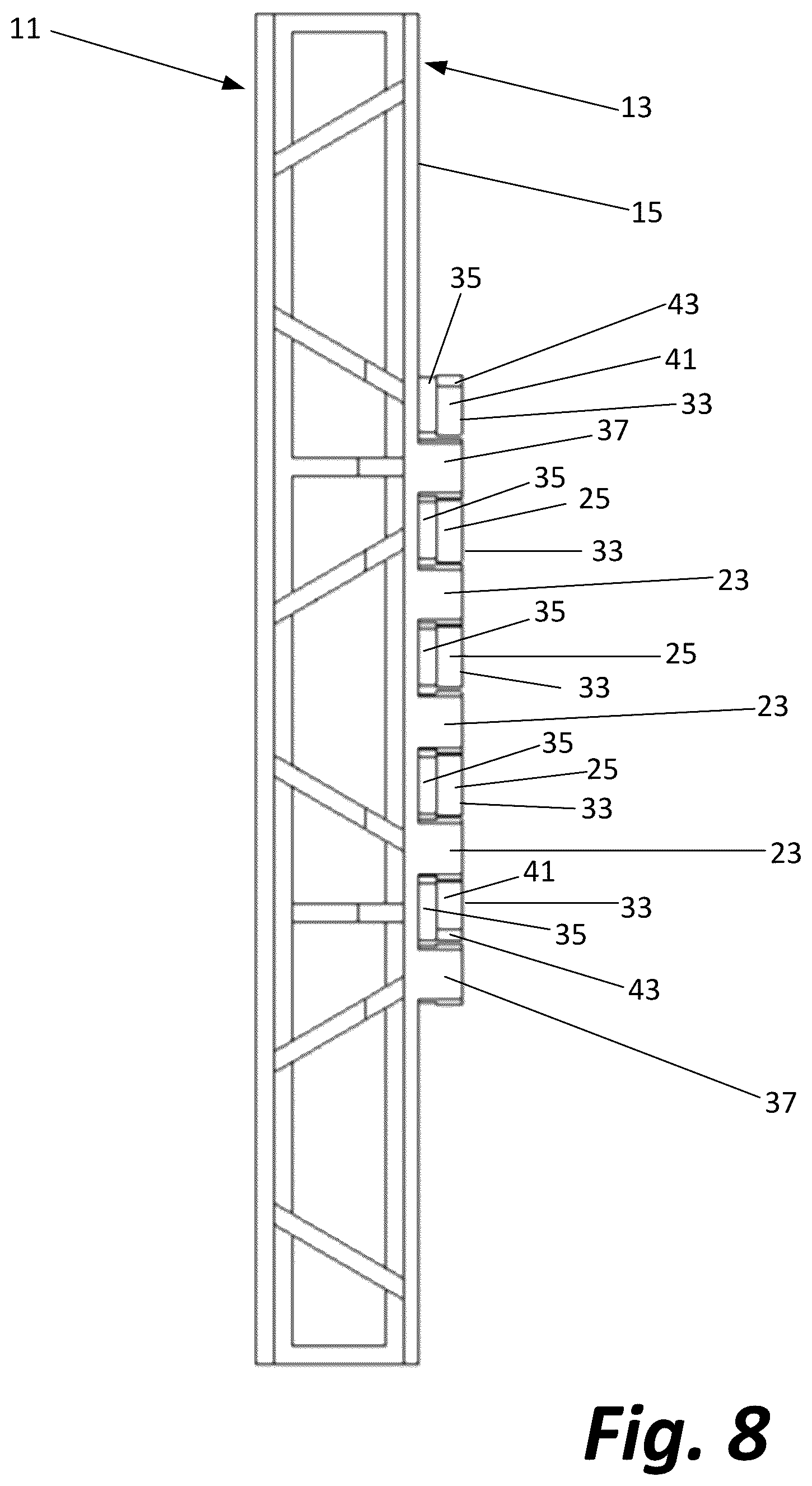 Patent US12104375 Figure 8 – Concrete form assembly