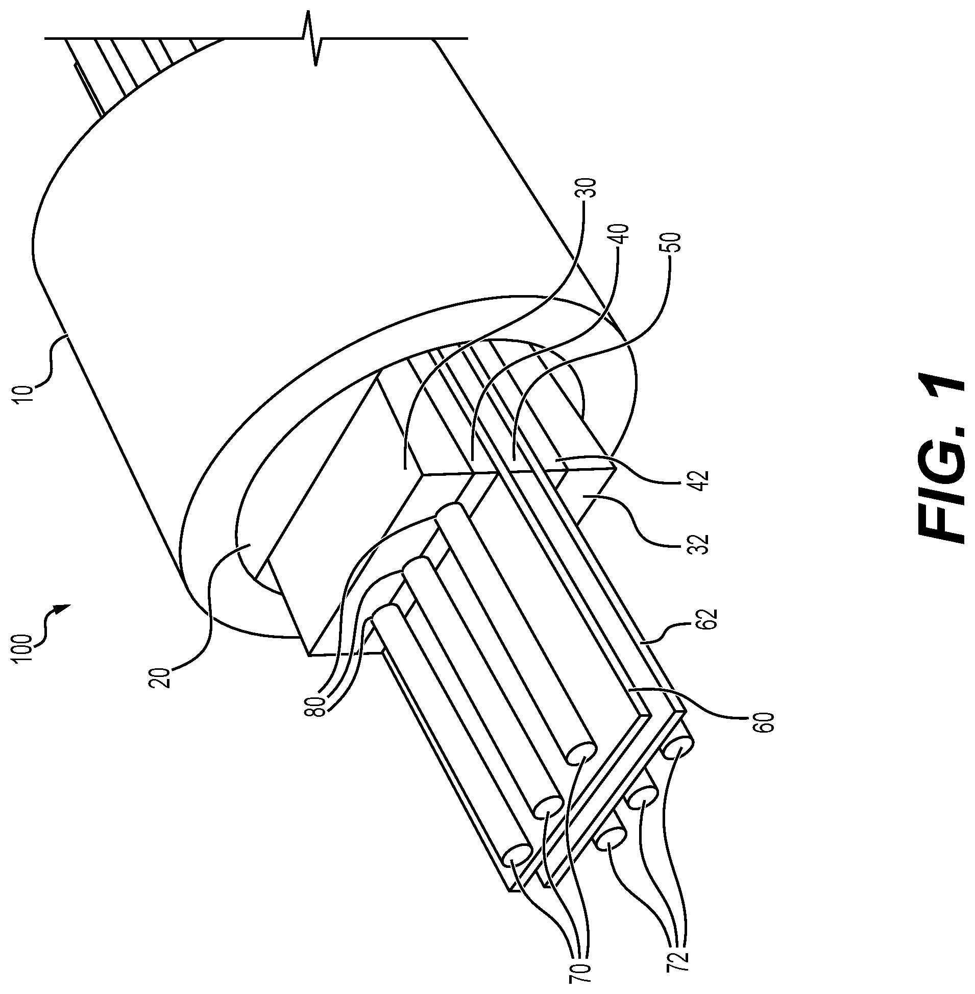 Patent US12104378 Figure 1 – Multi-layer wedge anchorage for fiber-reinforced polymer (FRP) plates and tendons