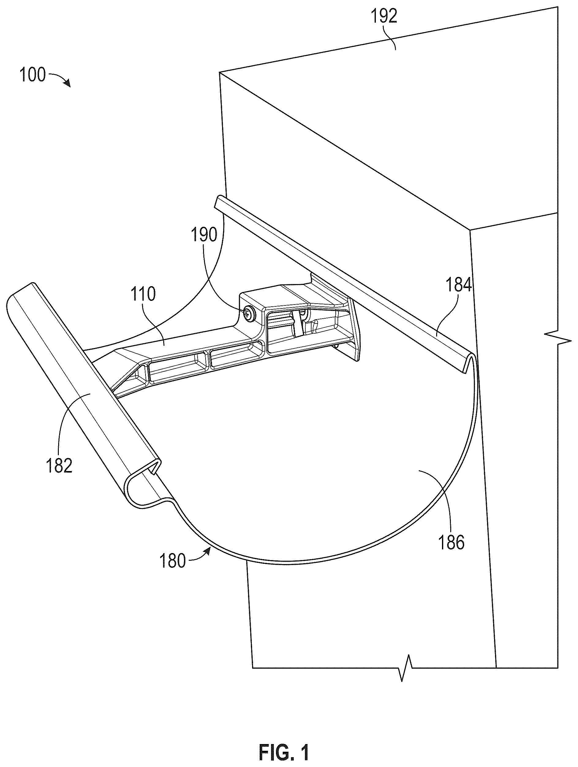 Patent US12104383 Figure 1 – Fastening support for half round gutters