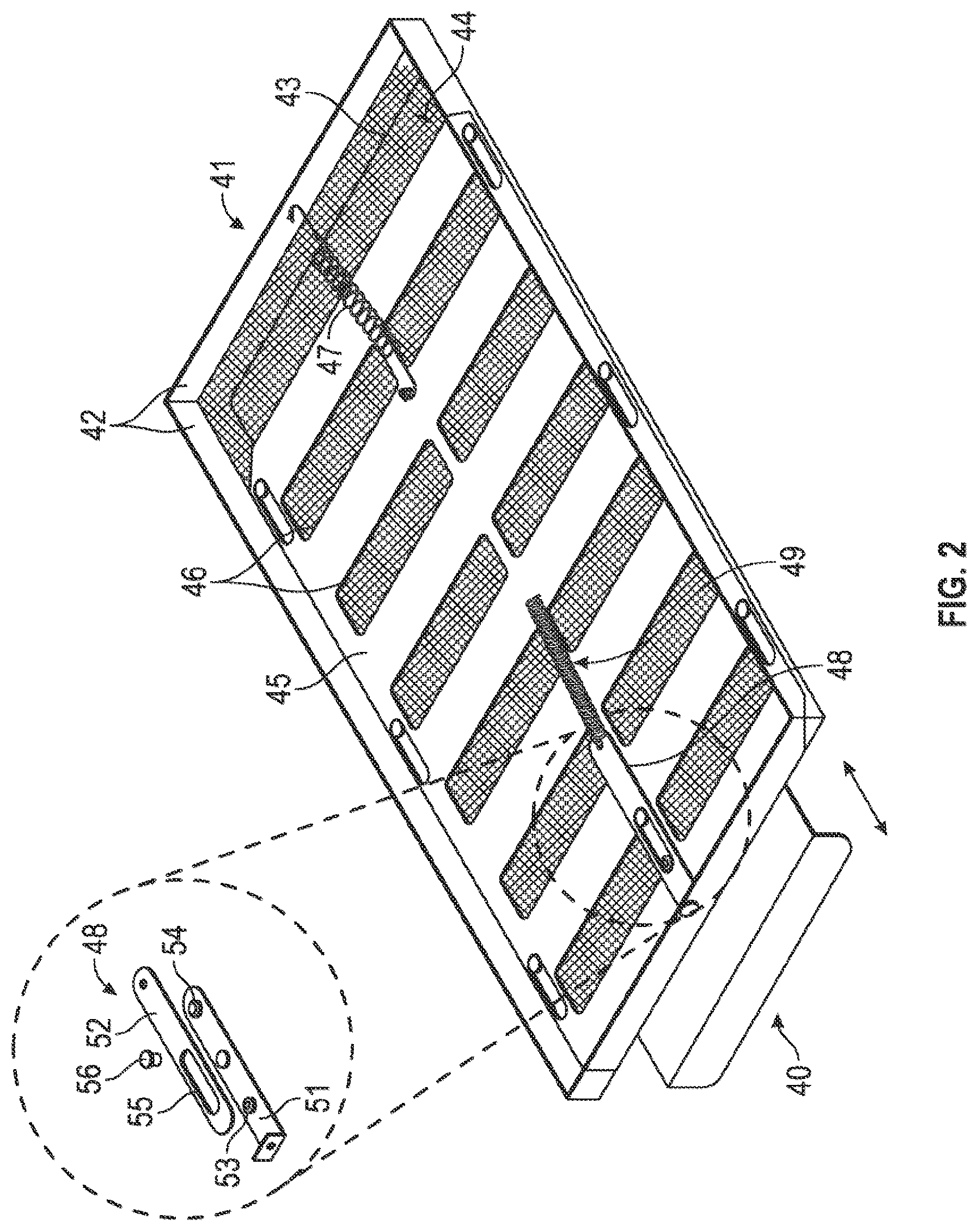Patent US12104384 Figure 2 – Ember and flame resistant resettable automatic soffit vent