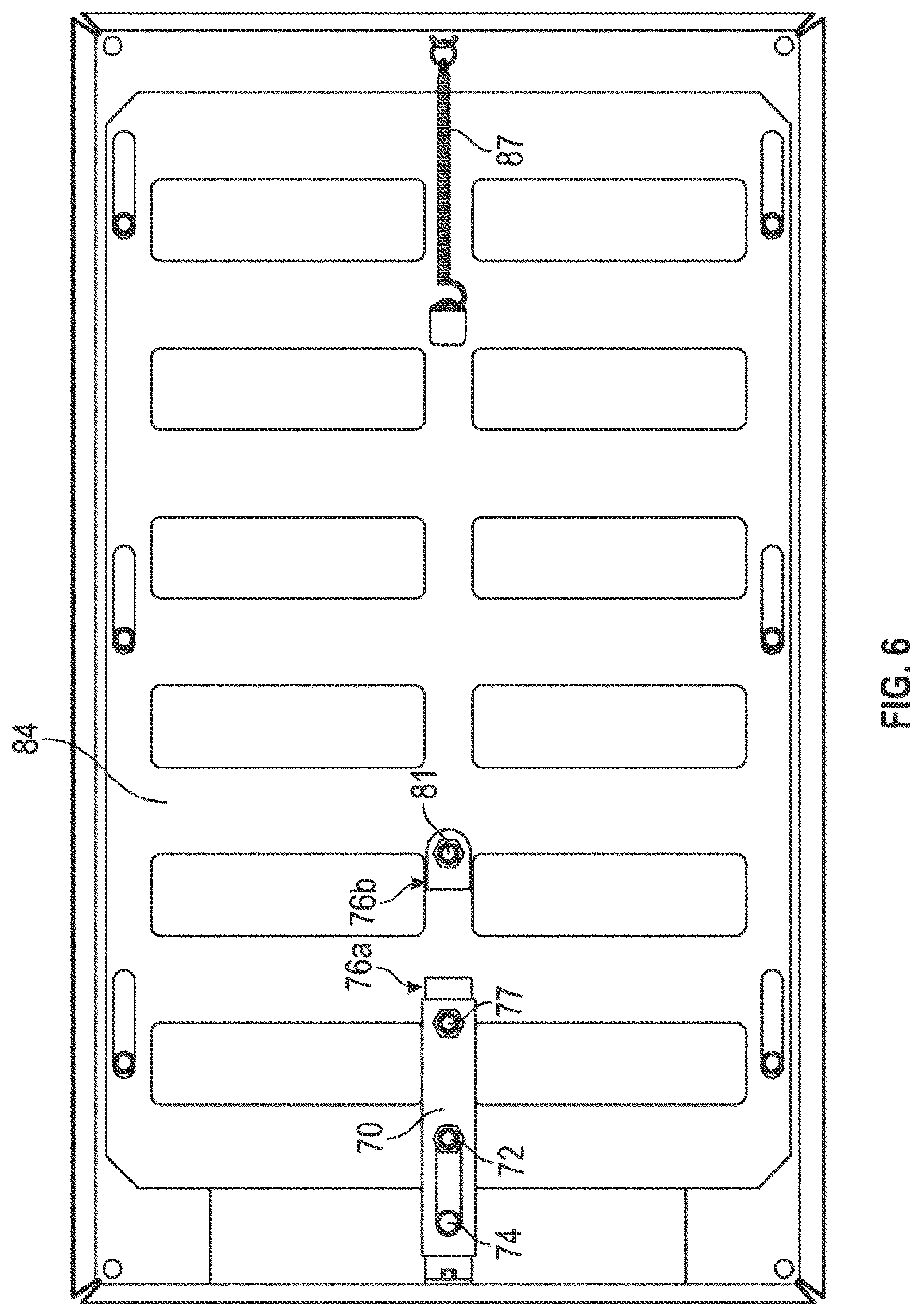 Patent US12104384 Figure 6 – Ember and flame resistant resettable automatic soffit vent
