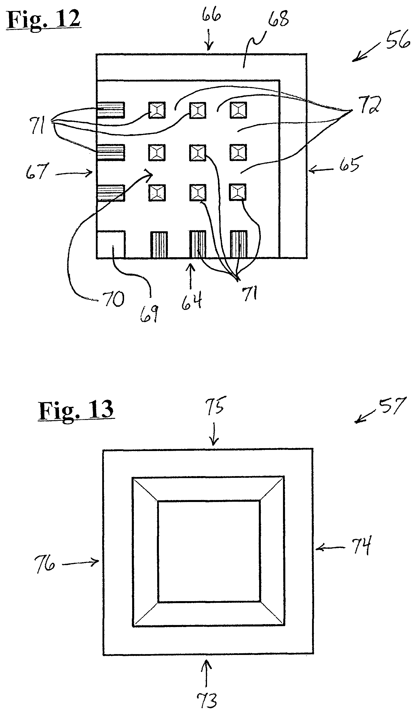 Patent US12104390 Figure 7 – Molding components, including plinths and corner pieces, kits, and systems comprising the same, methods of making them and methods of assembling them