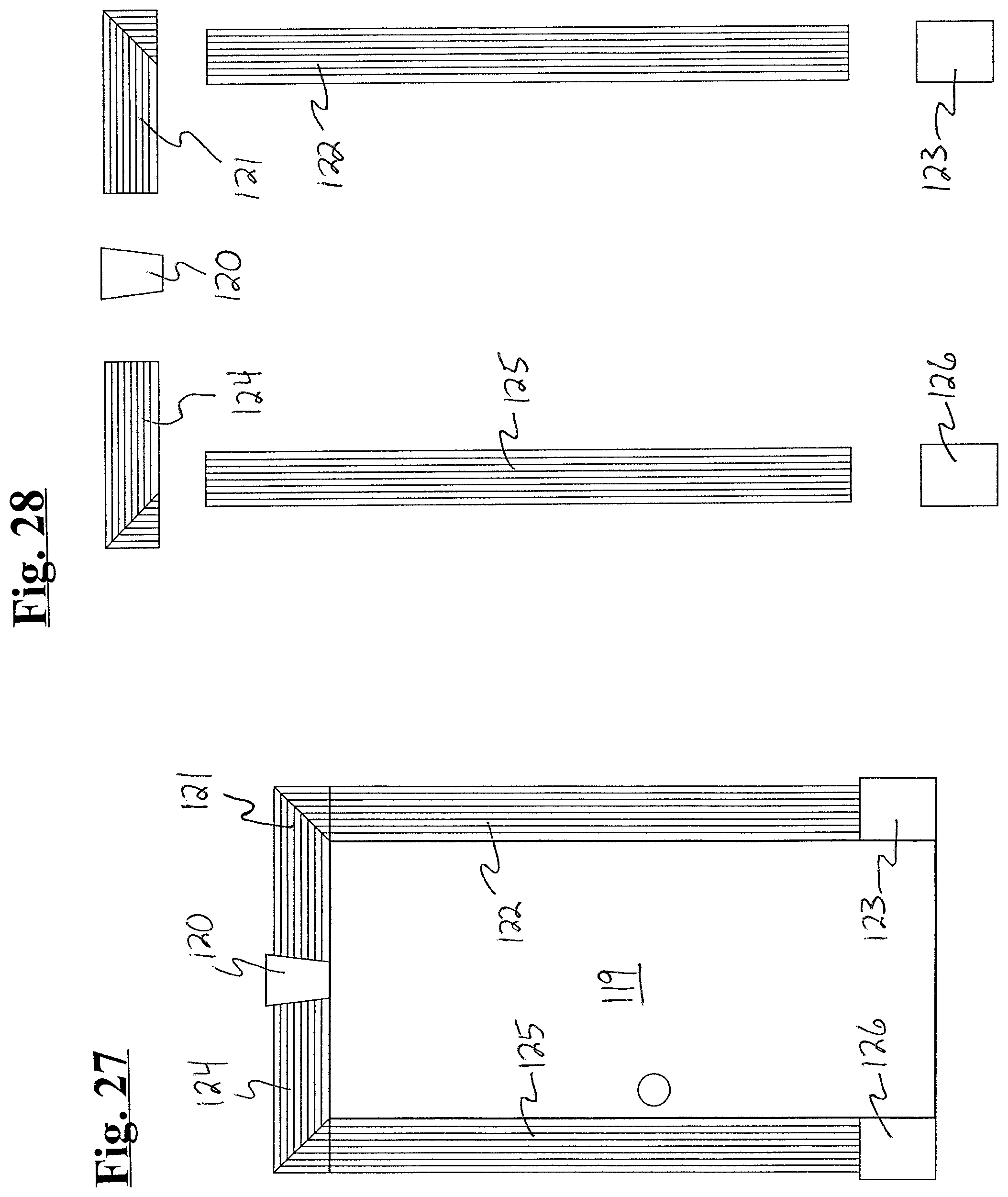 Patent US12104390 Figure 15 – Molding components, including plinths and corner pieces, kits, and systems comprising the same, methods of making them and methods of assembling them