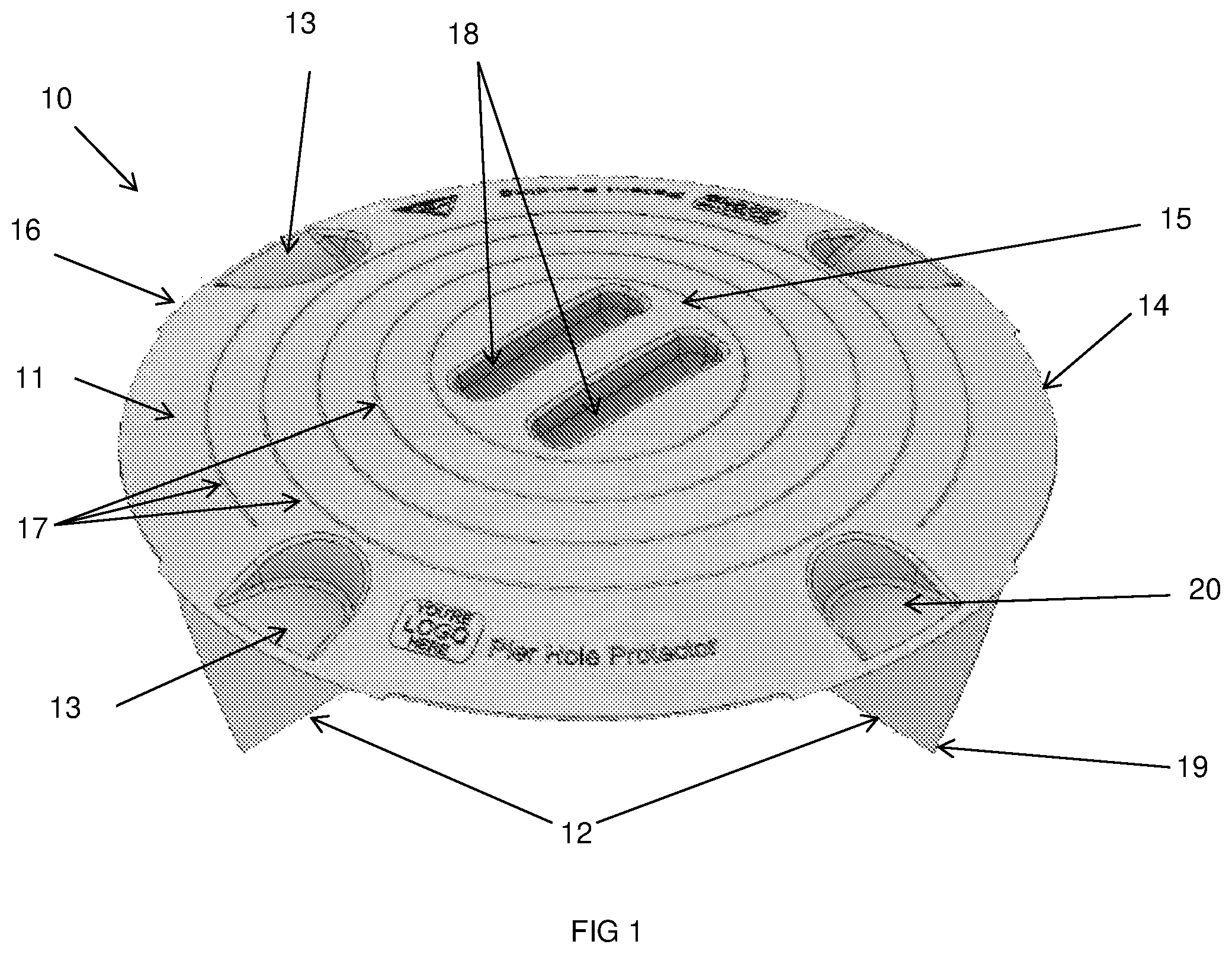 Patent US12104392 — Post hole cover — Figure 1