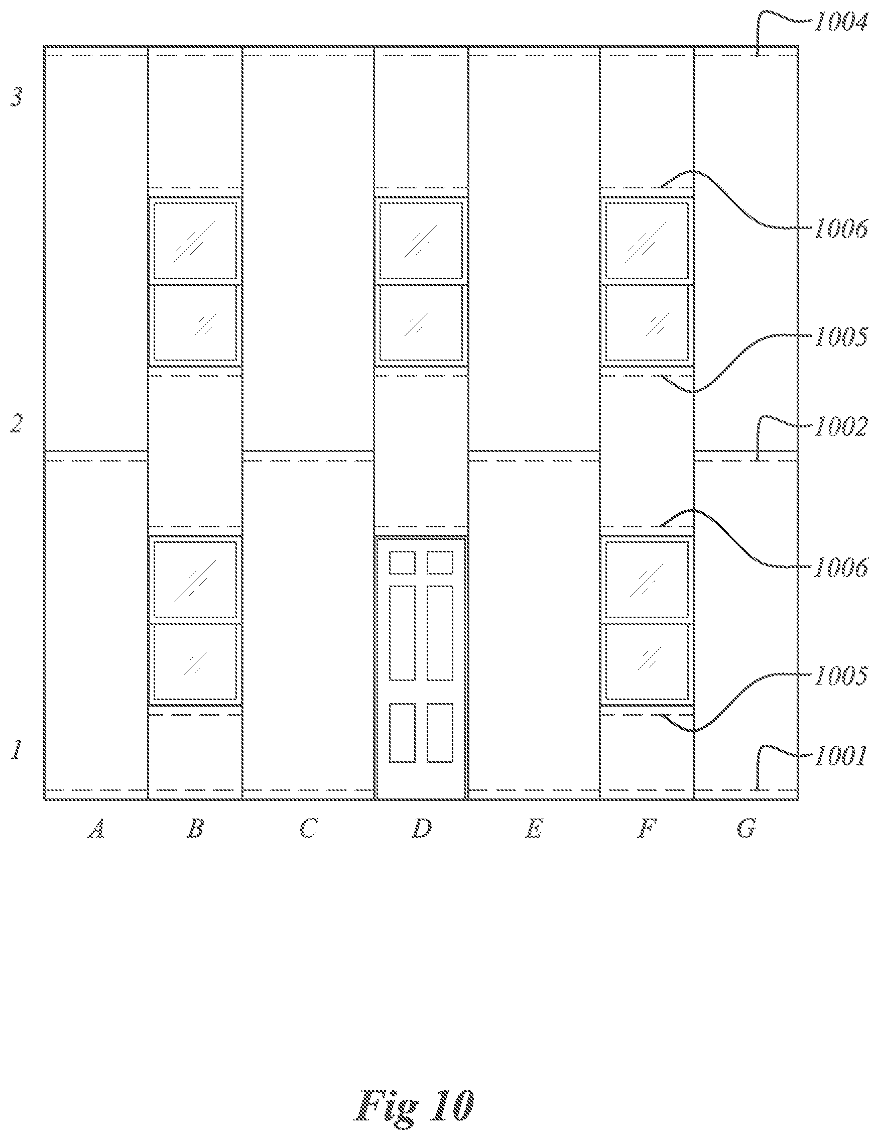 Patent US12104393 Figure 10 – Systems and panels for customized retrofit of a building exterior