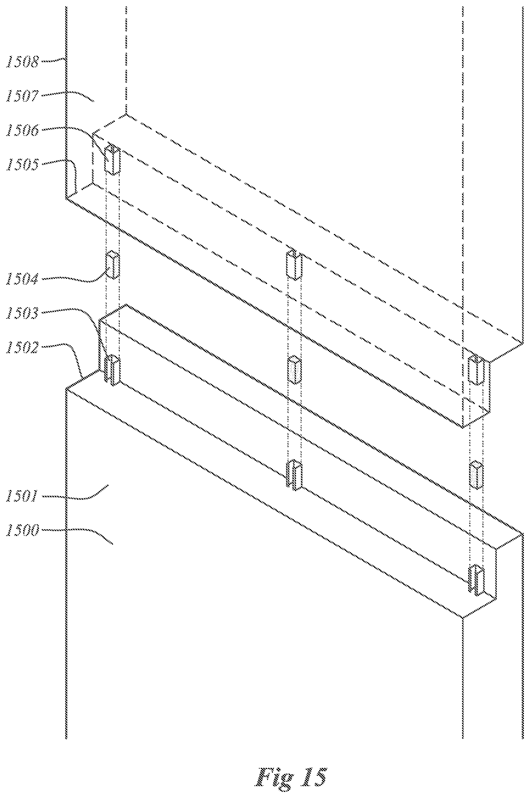 Patent US12104393 Figure 15 – Systems and panels for customized retrofit of a building exterior