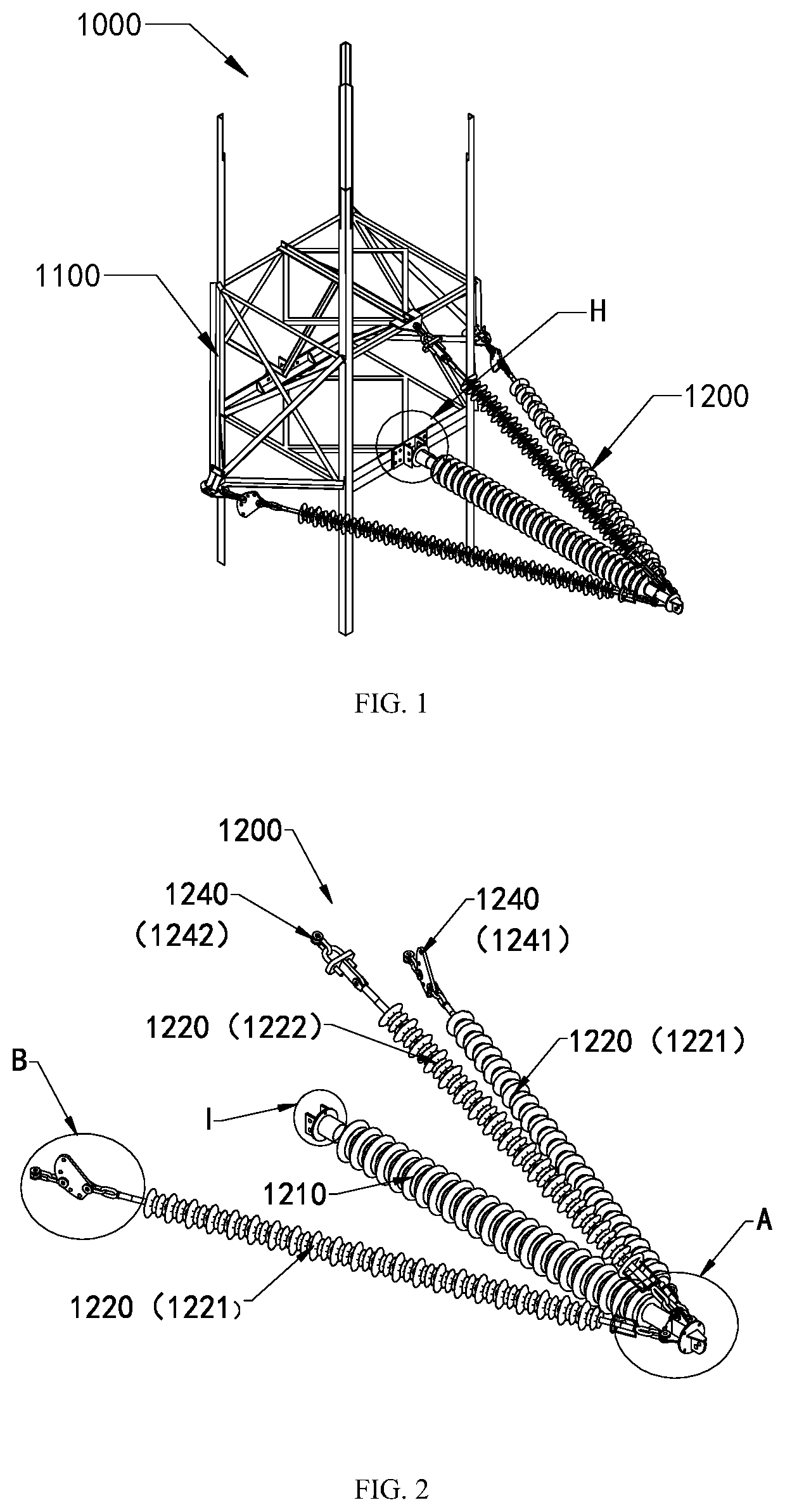 Patent US12104395 Figure 1 – Composite crossarm and power transmission tower