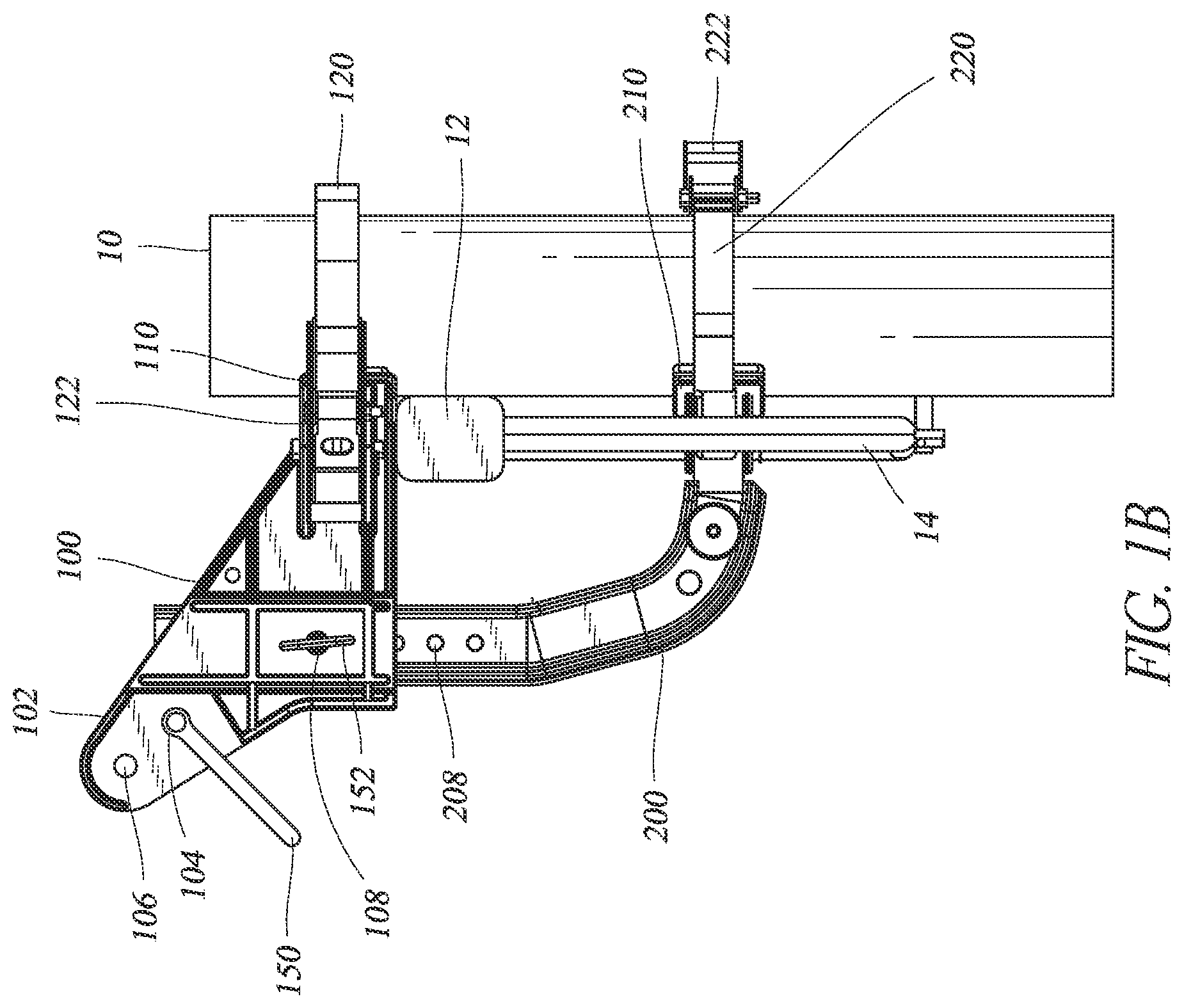 Patent US12104396 Figure 2 – Utility pole gin tool