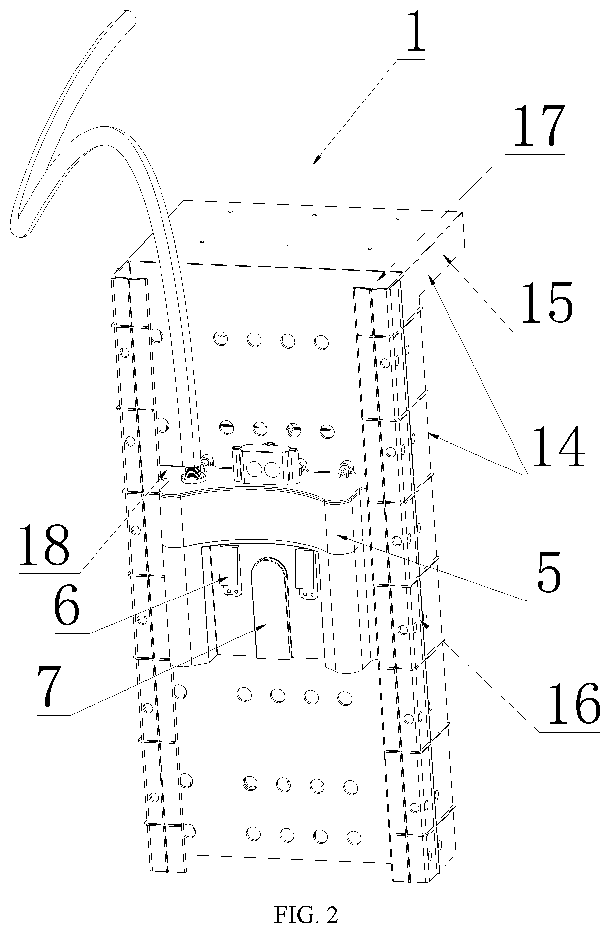 Patent US12104400 Figure 2 – Cleaning robot for swimming pools