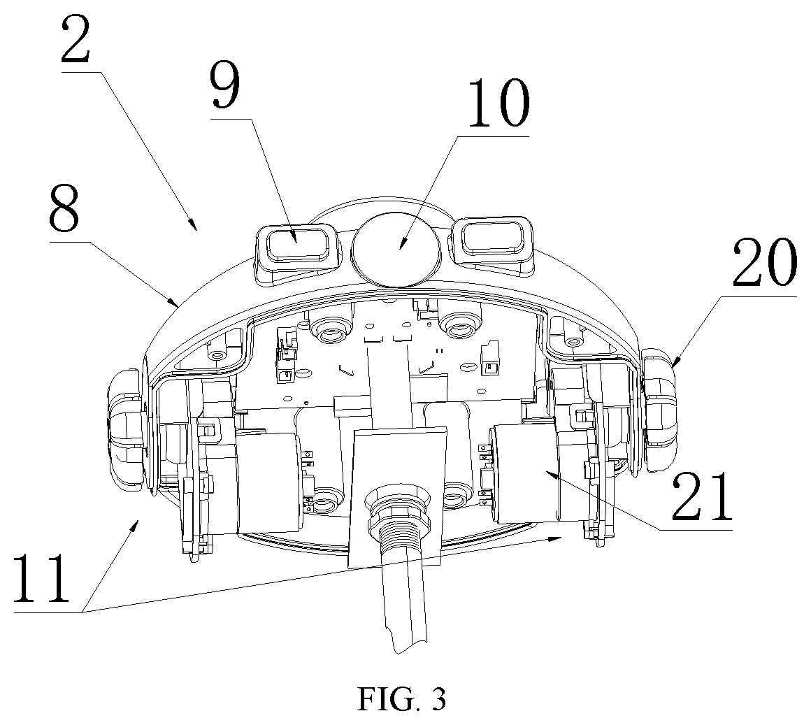 Patent US12104400 Figure 3 – Cleaning robot for swimming pools