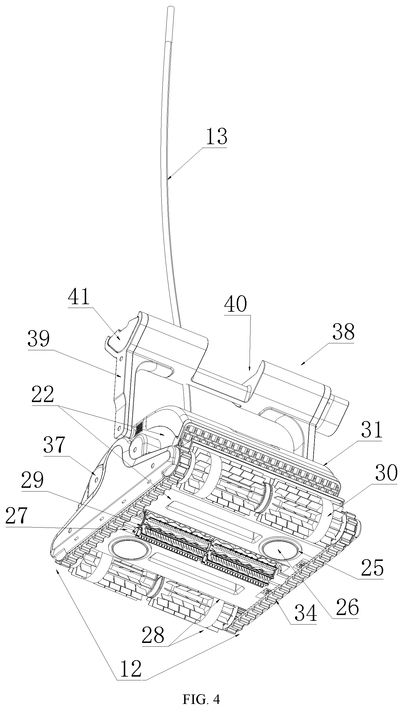 Patent US12104400 Figure 4 – Cleaning robot for swimming pools