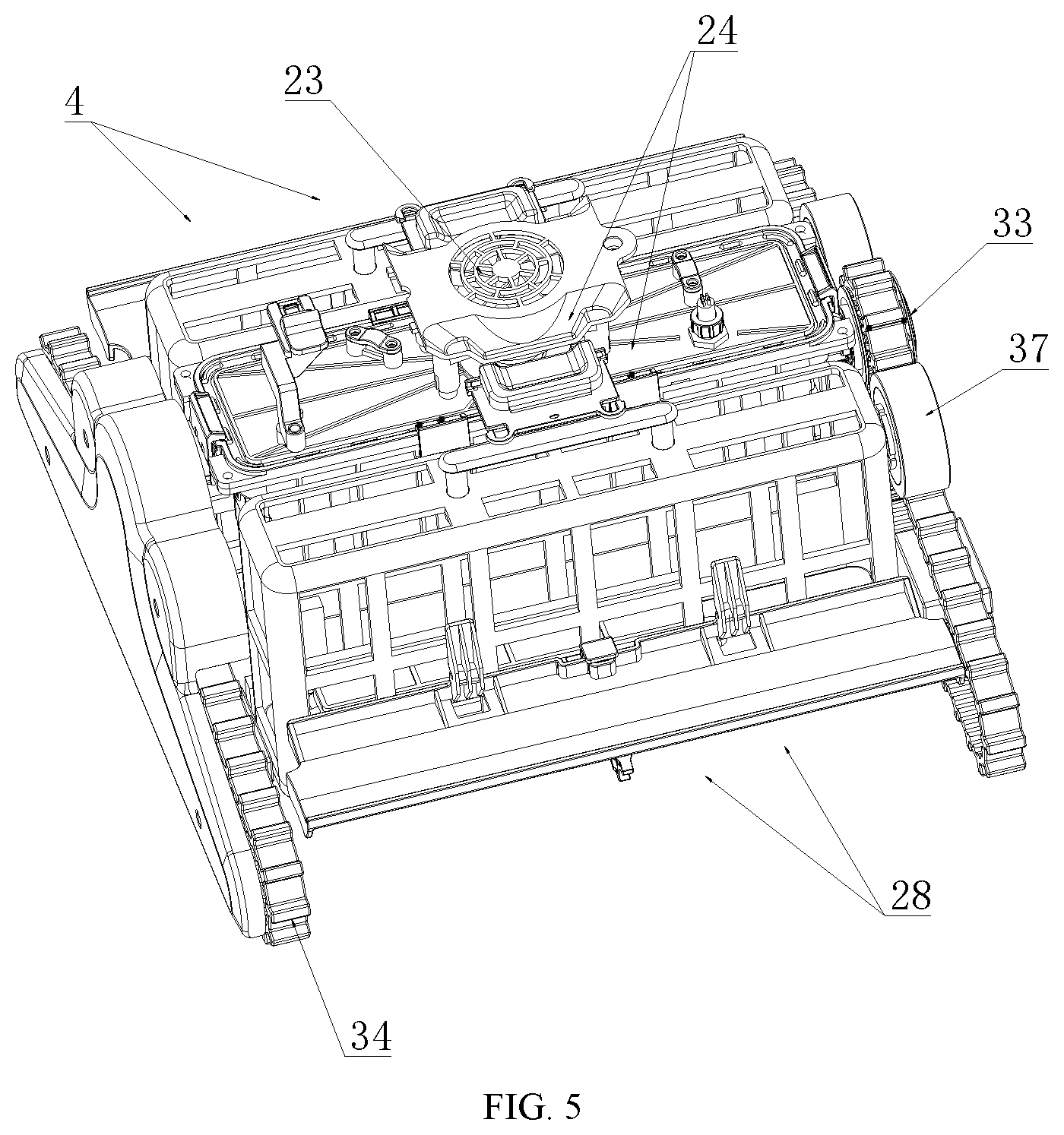 Patent US12104400 Figure 5 – Cleaning robot for swimming pools