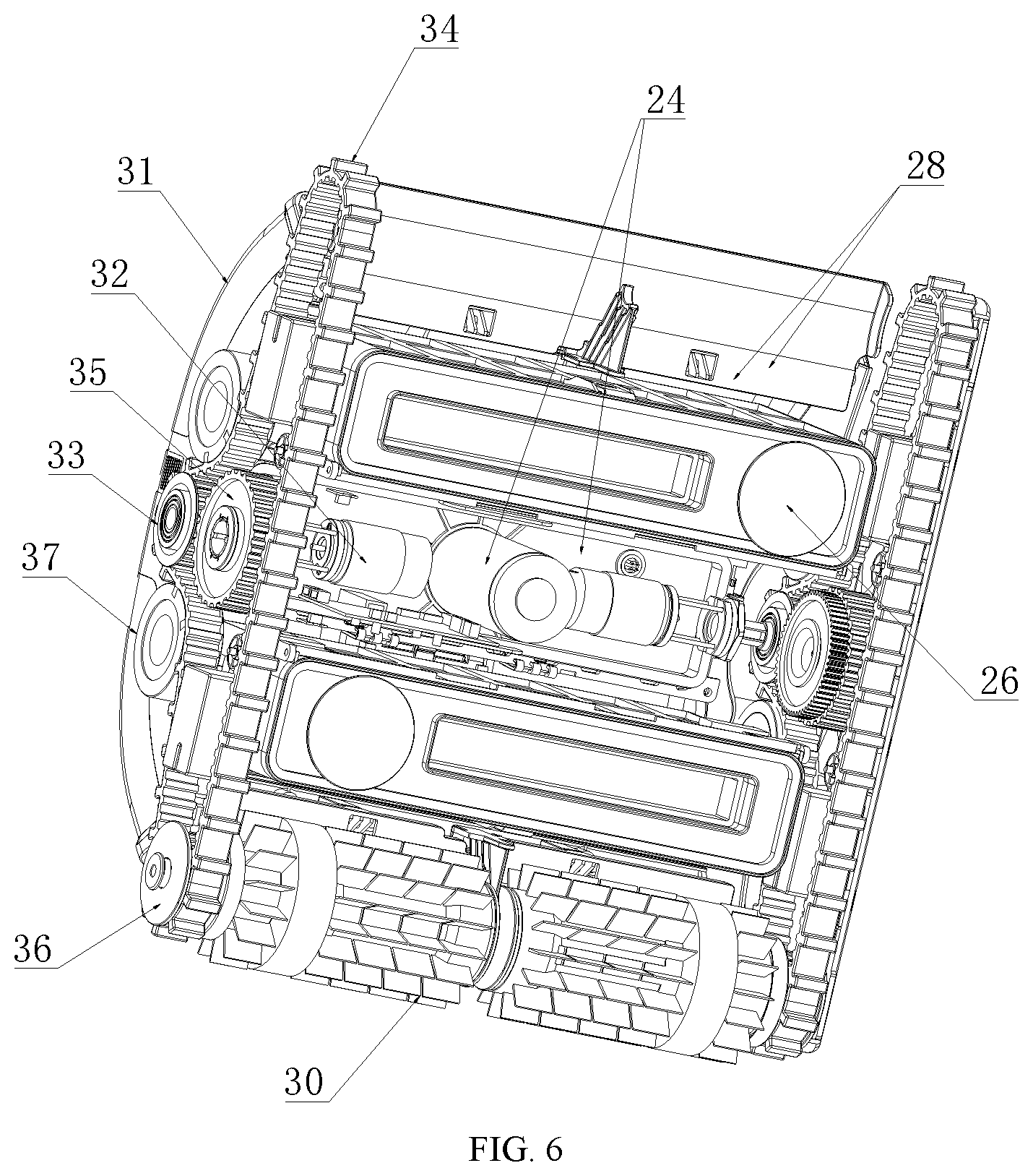 Patent US12104400 Figure 6 – Cleaning robot for swimming pools