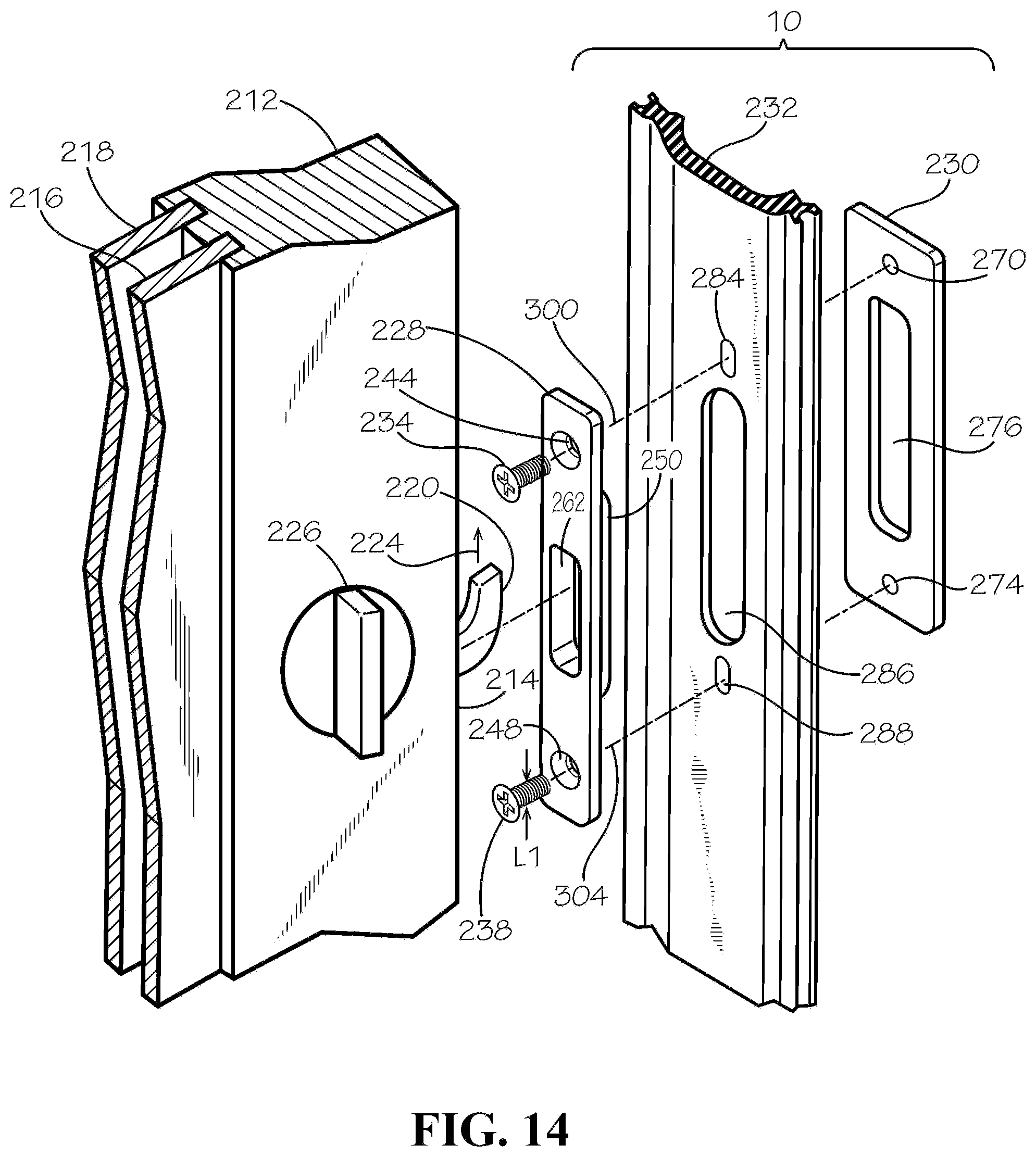 Patent US12104402 Figure 7 – Strike assembly
