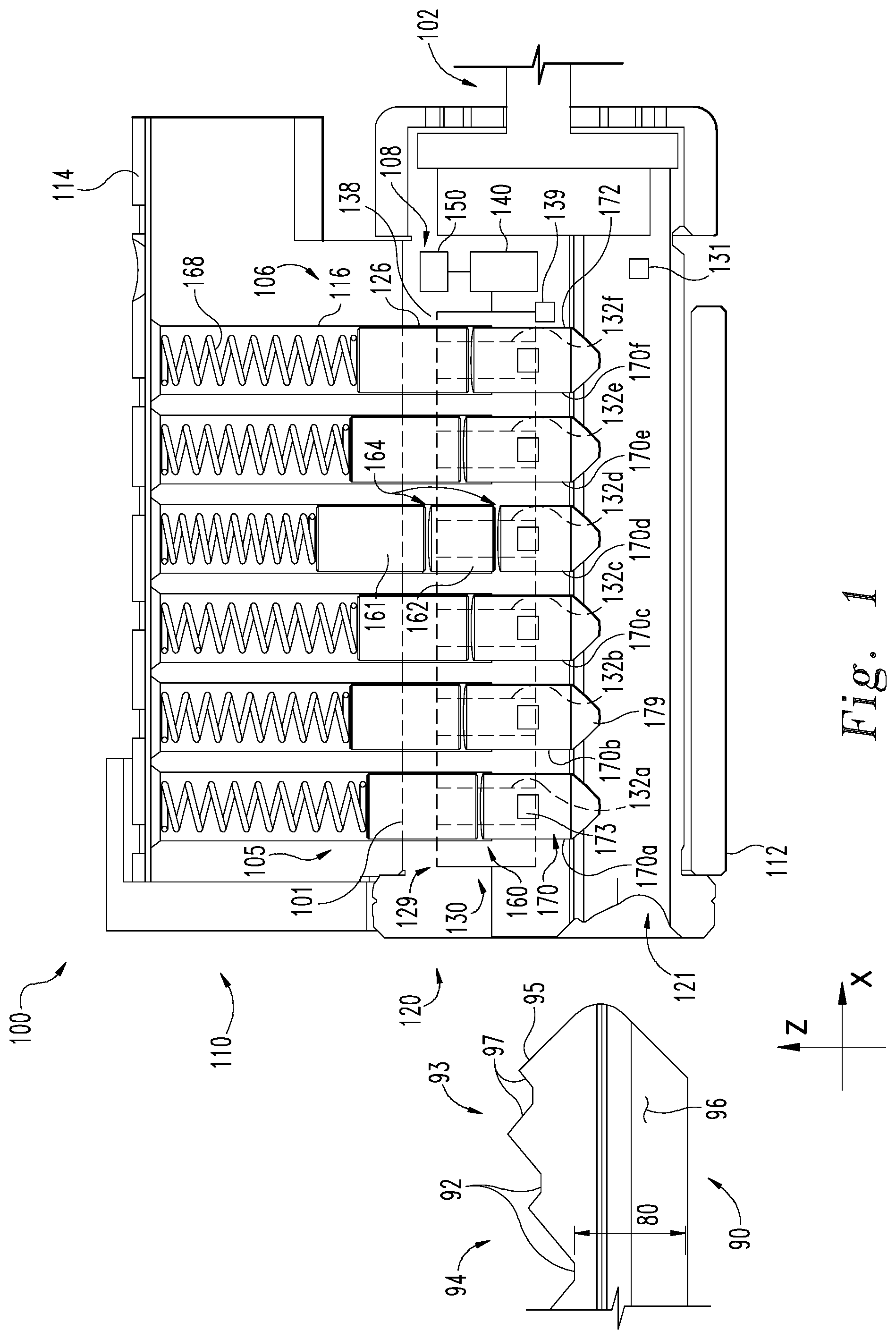 Patent US12104403 Figure 1 – Lock cylinder with electronic key recognition