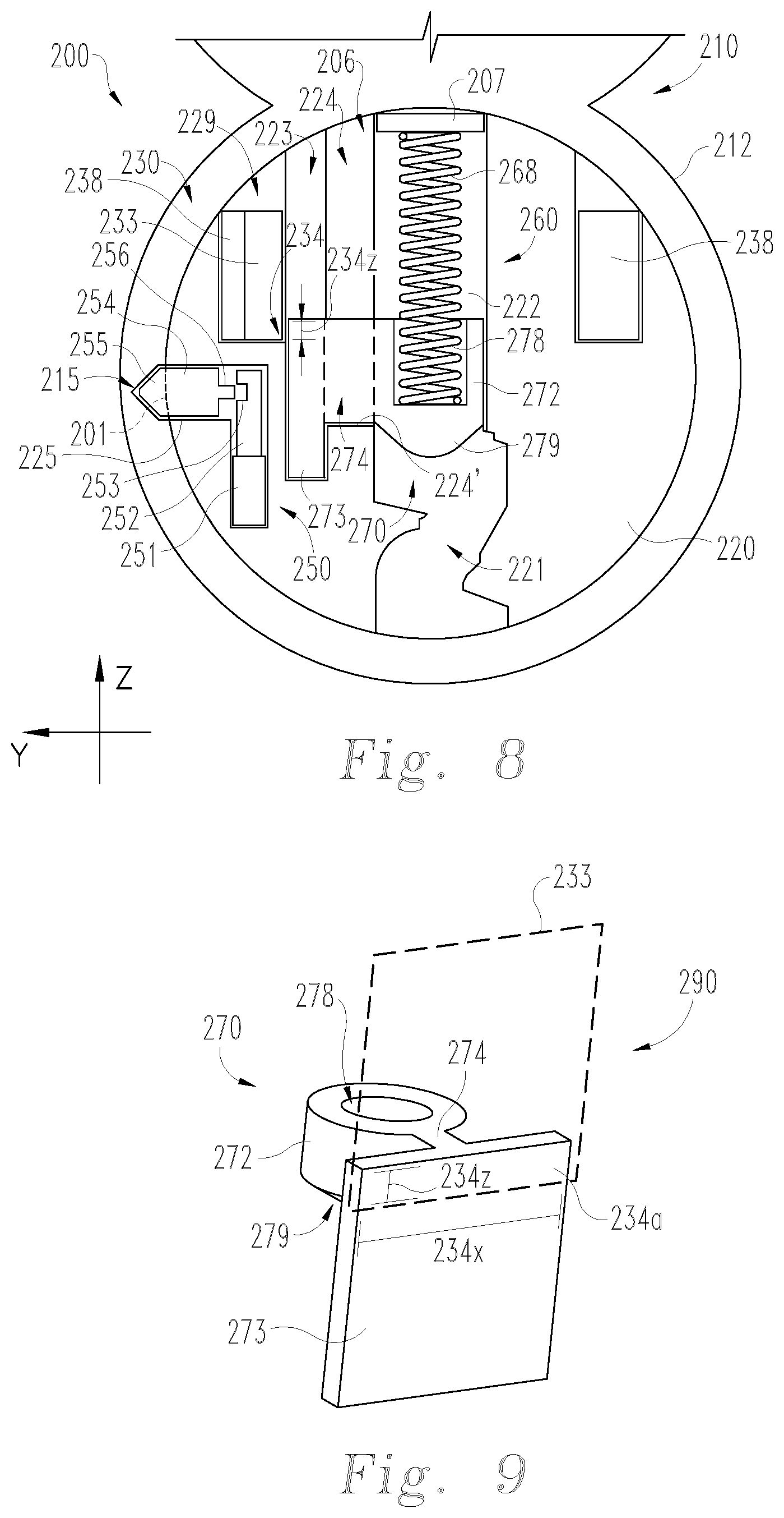 Patent US12104403 Figure 9 – Lock cylinder with electronic key recognition