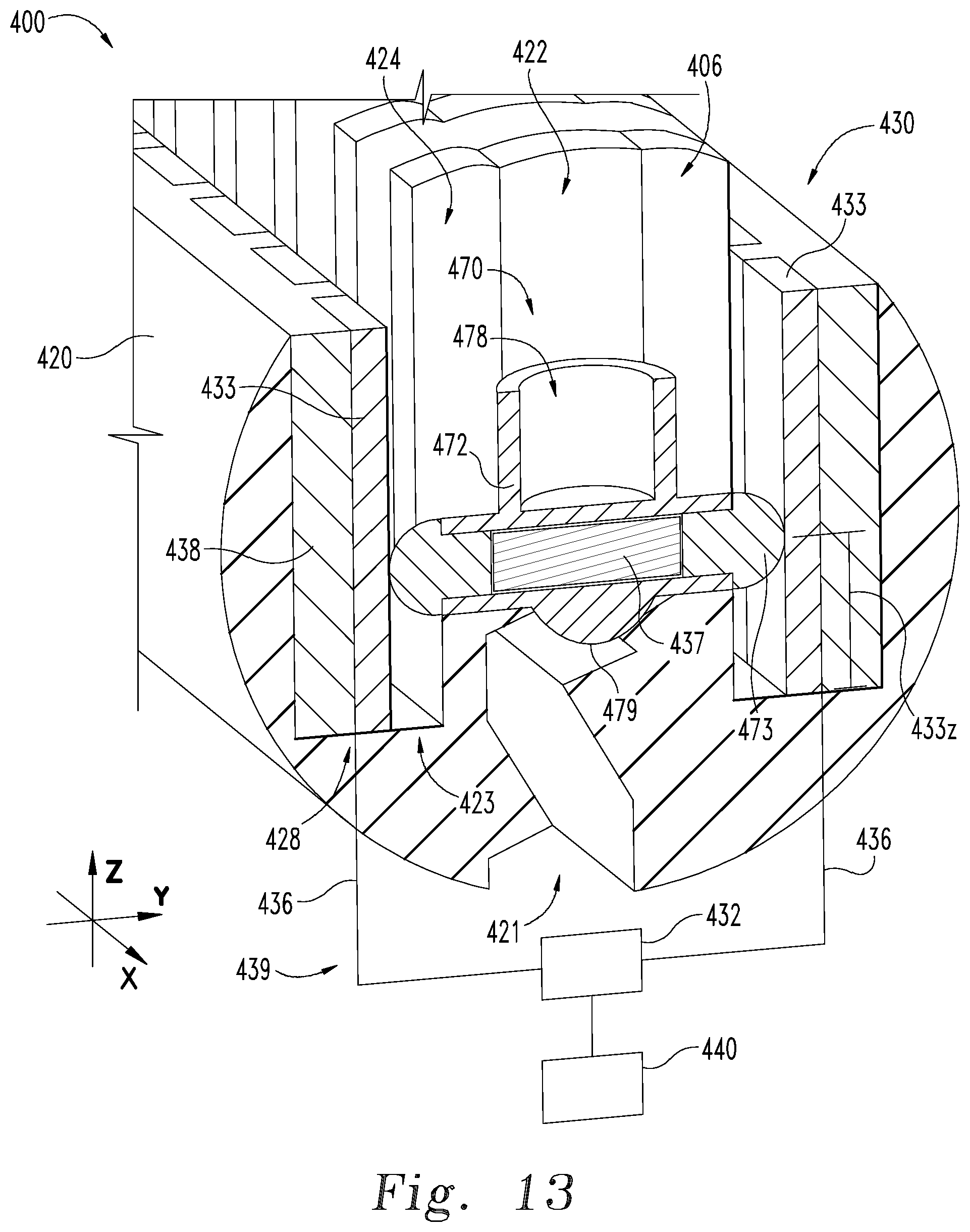 Patent US12104403 Figure 13 – Lock cylinder with electronic key recognition