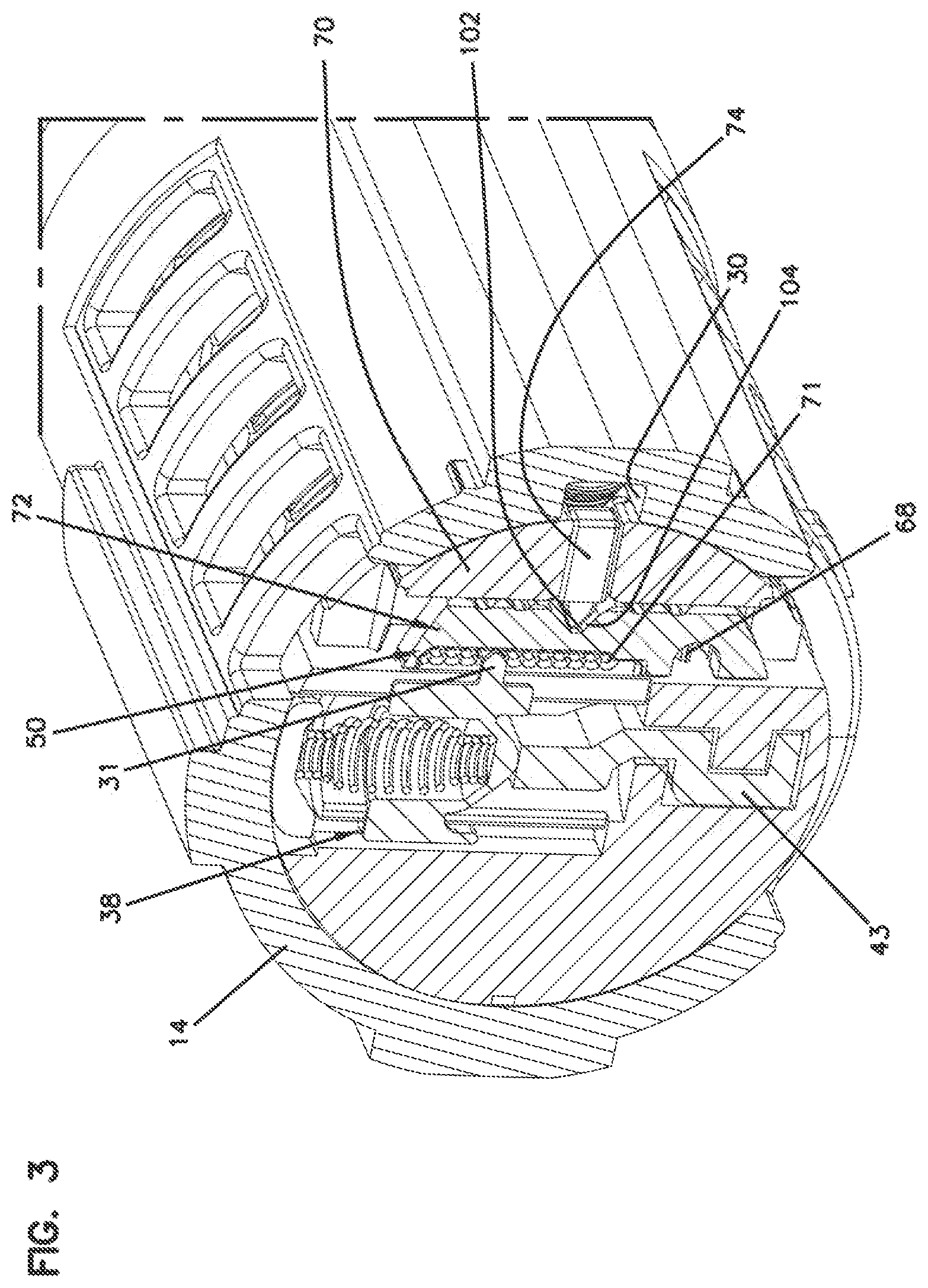 Patent US12104404 Figure 3 – Rekeyable lock with small increments