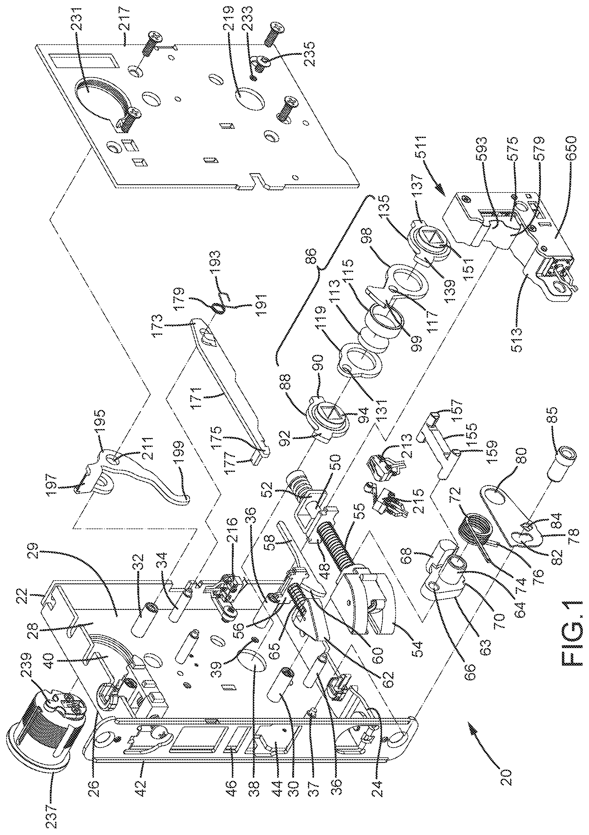 Patent US12104405 Figure 1 – Door lock permitting electric locking and unlocking