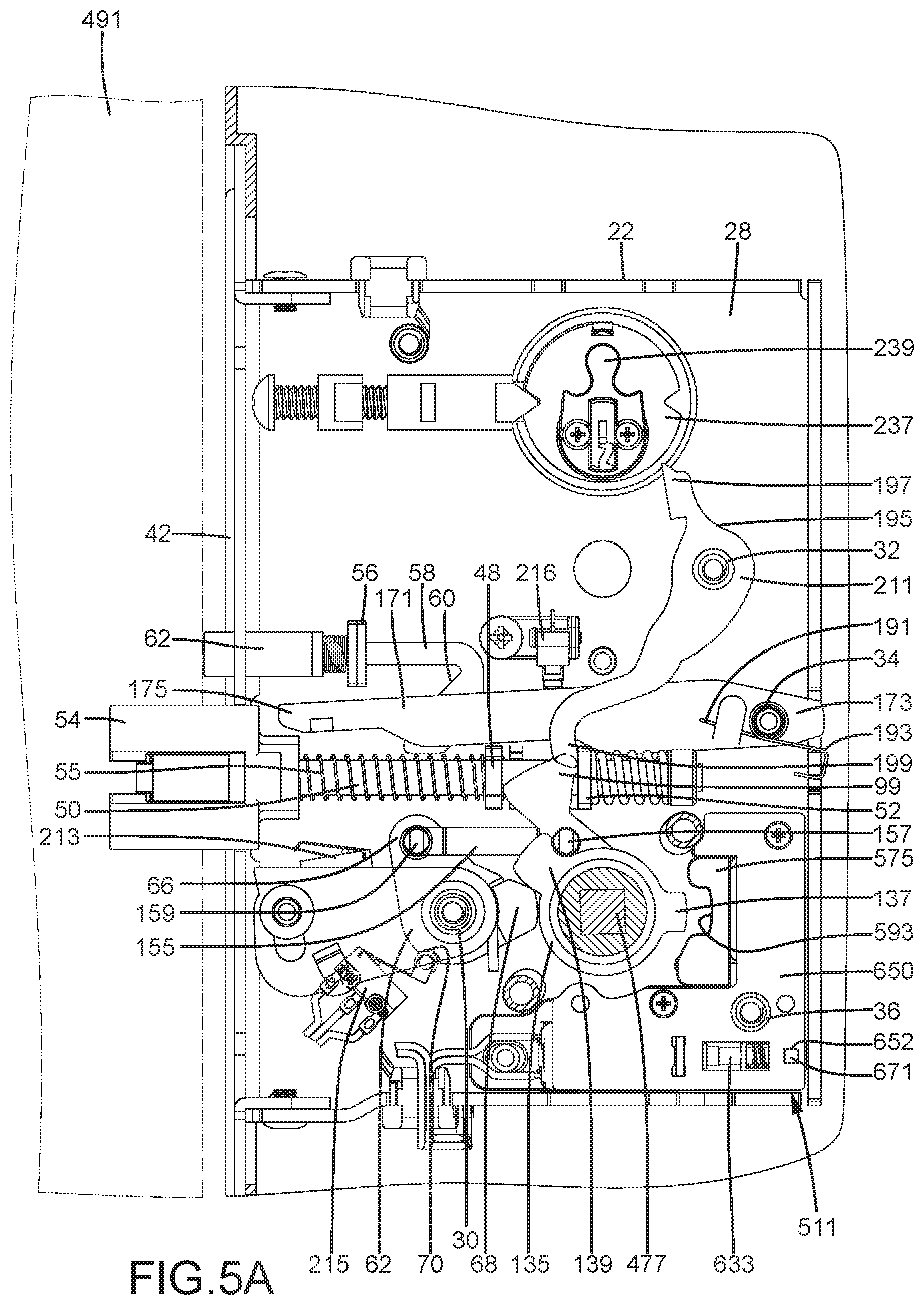 Patent US12104405 Figure 6 – Door lock permitting electric locking and unlocking