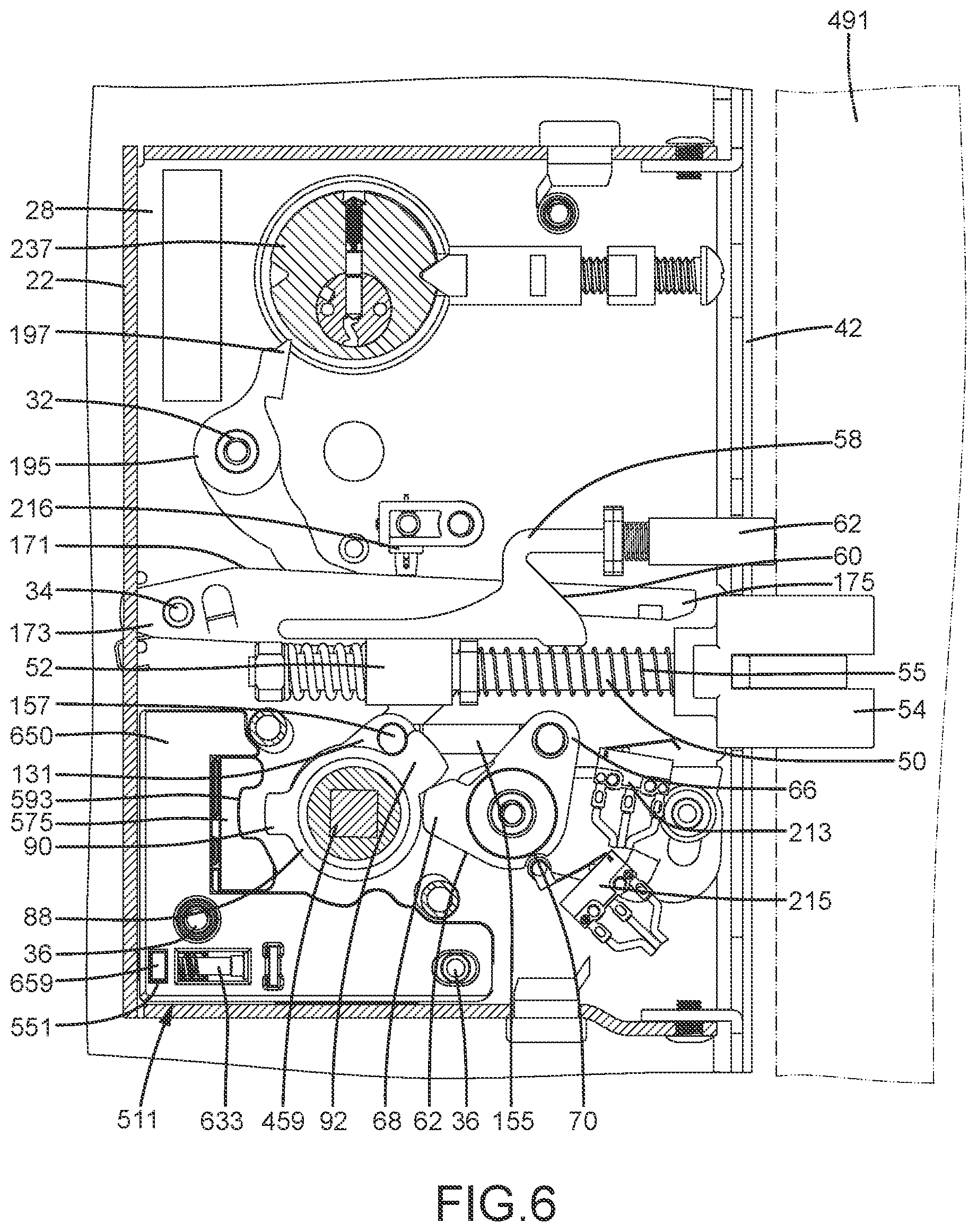 Patent US12104405 Figure 7 – Door lock permitting electric locking and unlocking