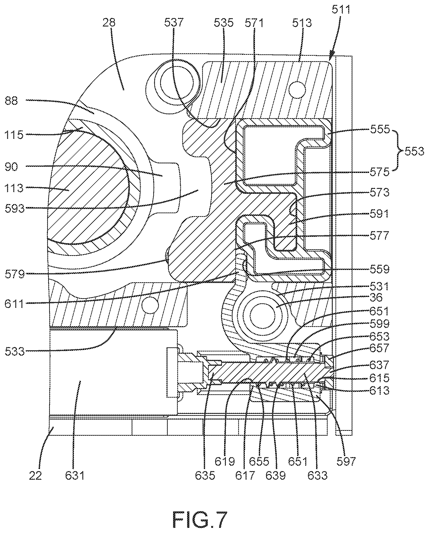 Patent US12104405 Figure 8 – Door lock permitting electric locking and unlocking