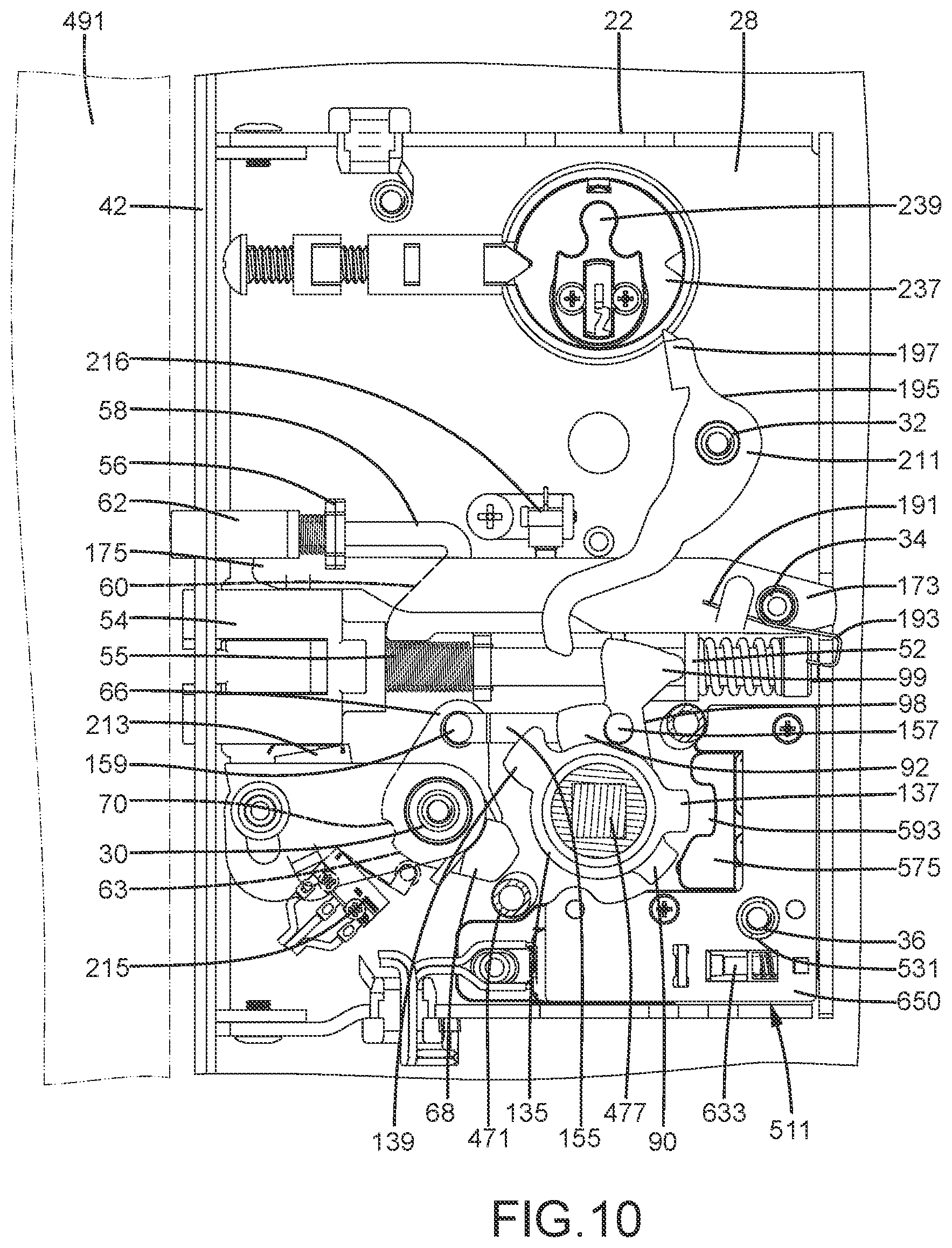 Patent US12104405 Figure 11 – Door lock permitting electric locking and unlocking