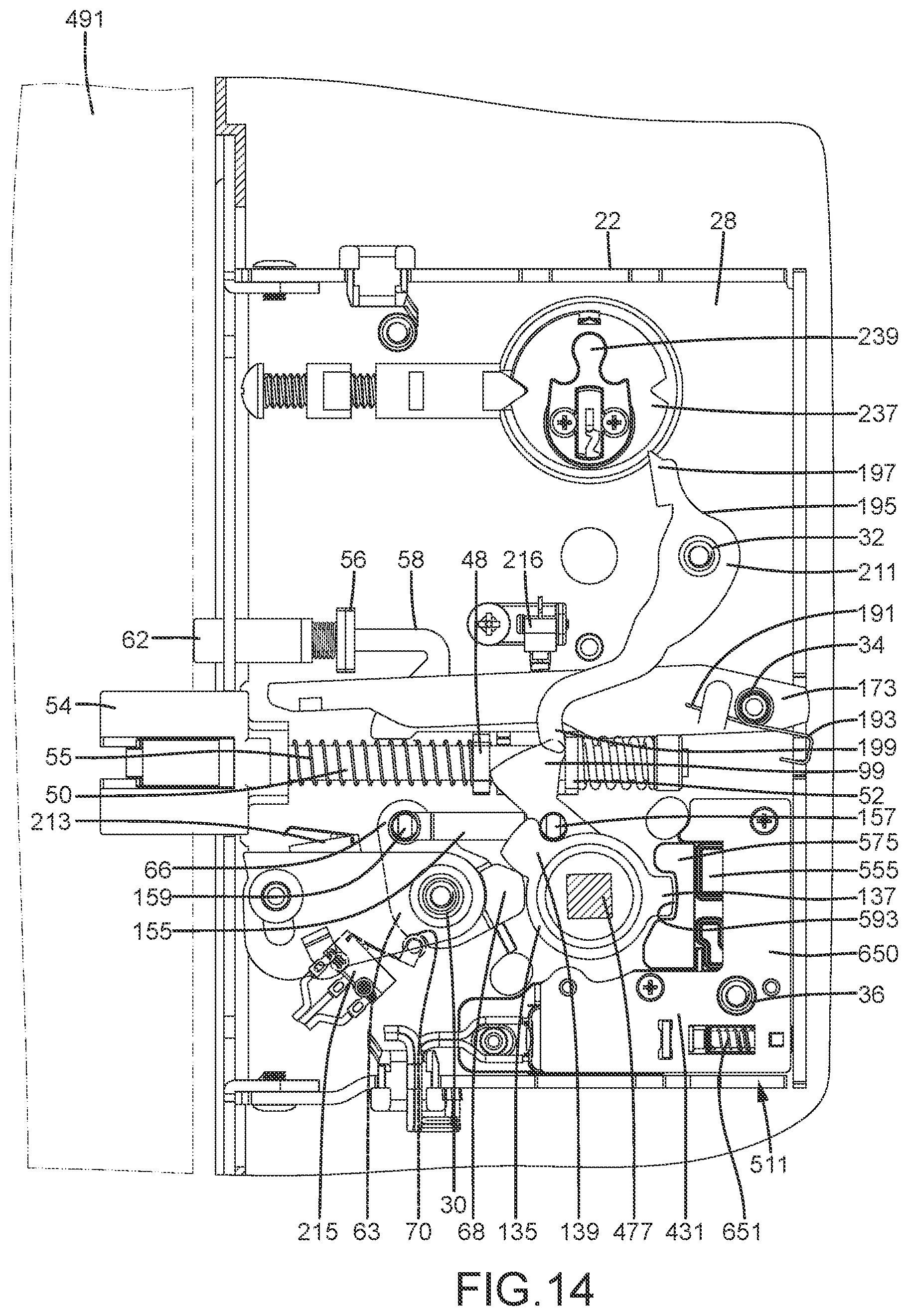Patent US12104405 Figure 15 – Door lock permitting electric locking and unlocking