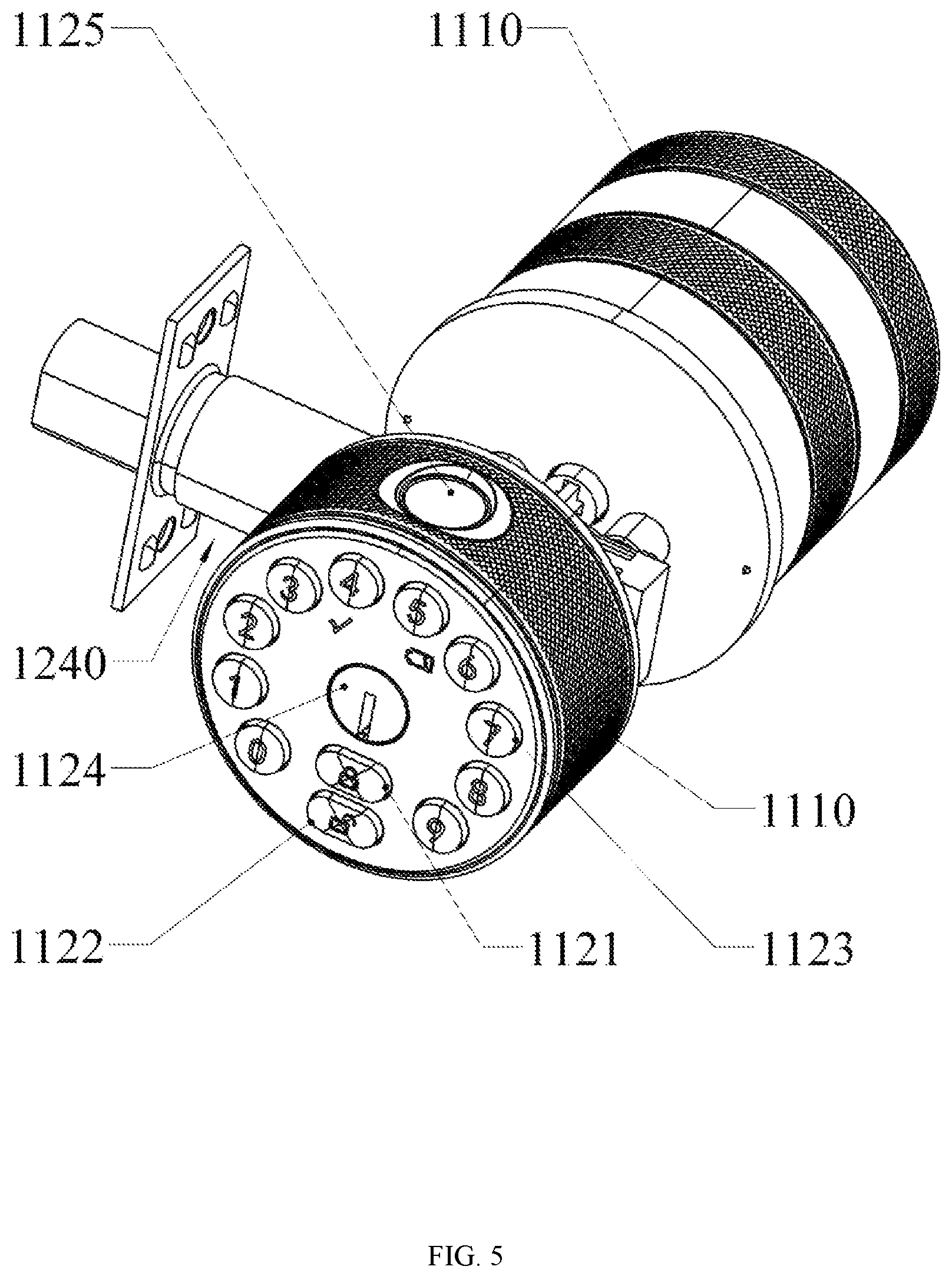 Patent US12104407 Figure 5 – Multifunctional door lock
