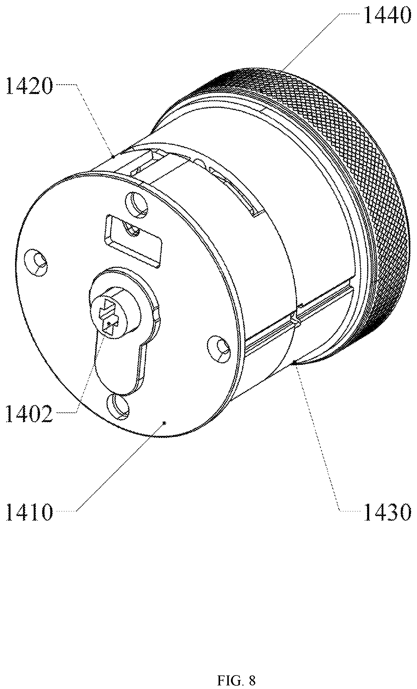 Patent US12104407 Figure 8 – Multifunctional door lock