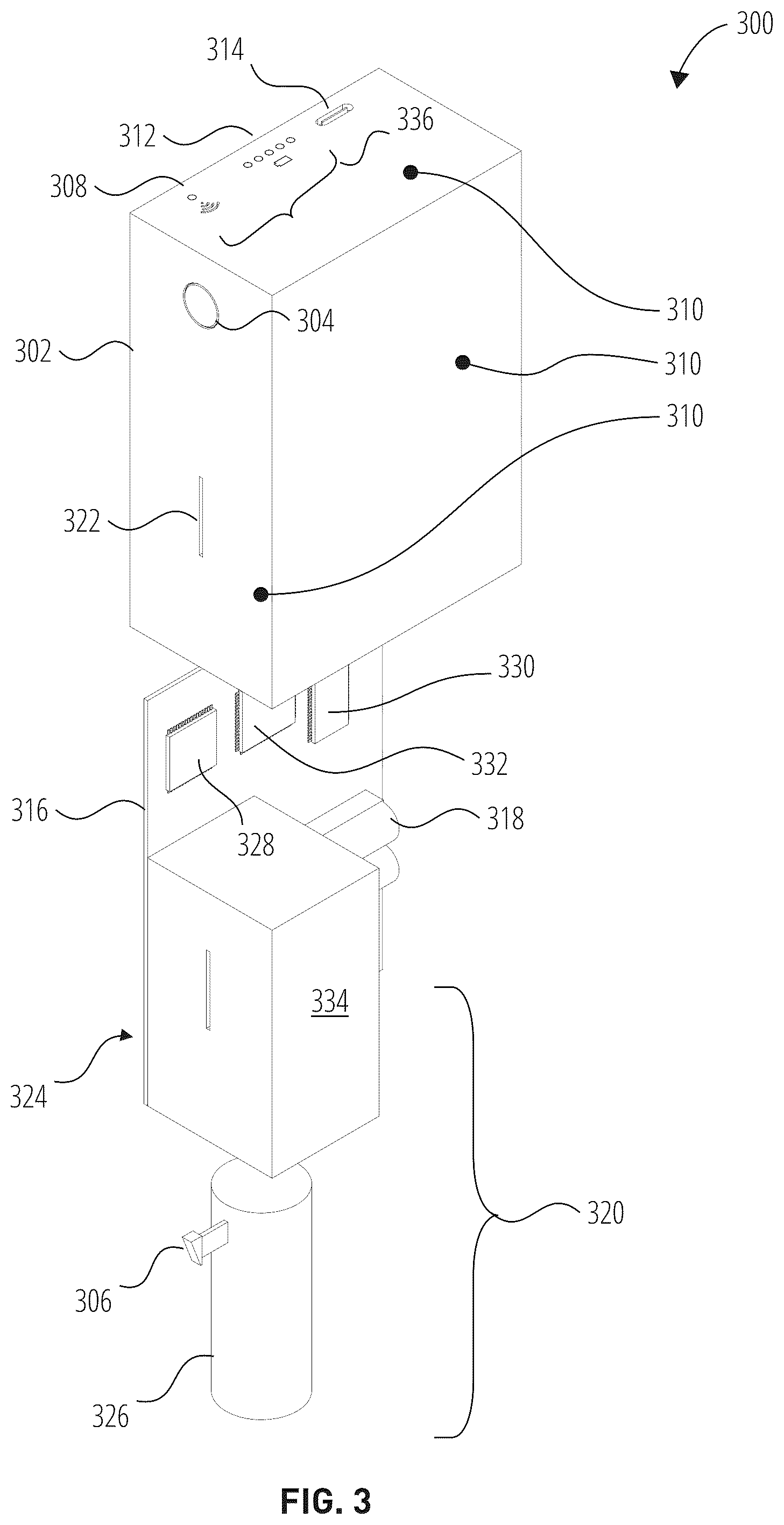 Patent US12104408 Figure 3 – Remote sliding door locking system