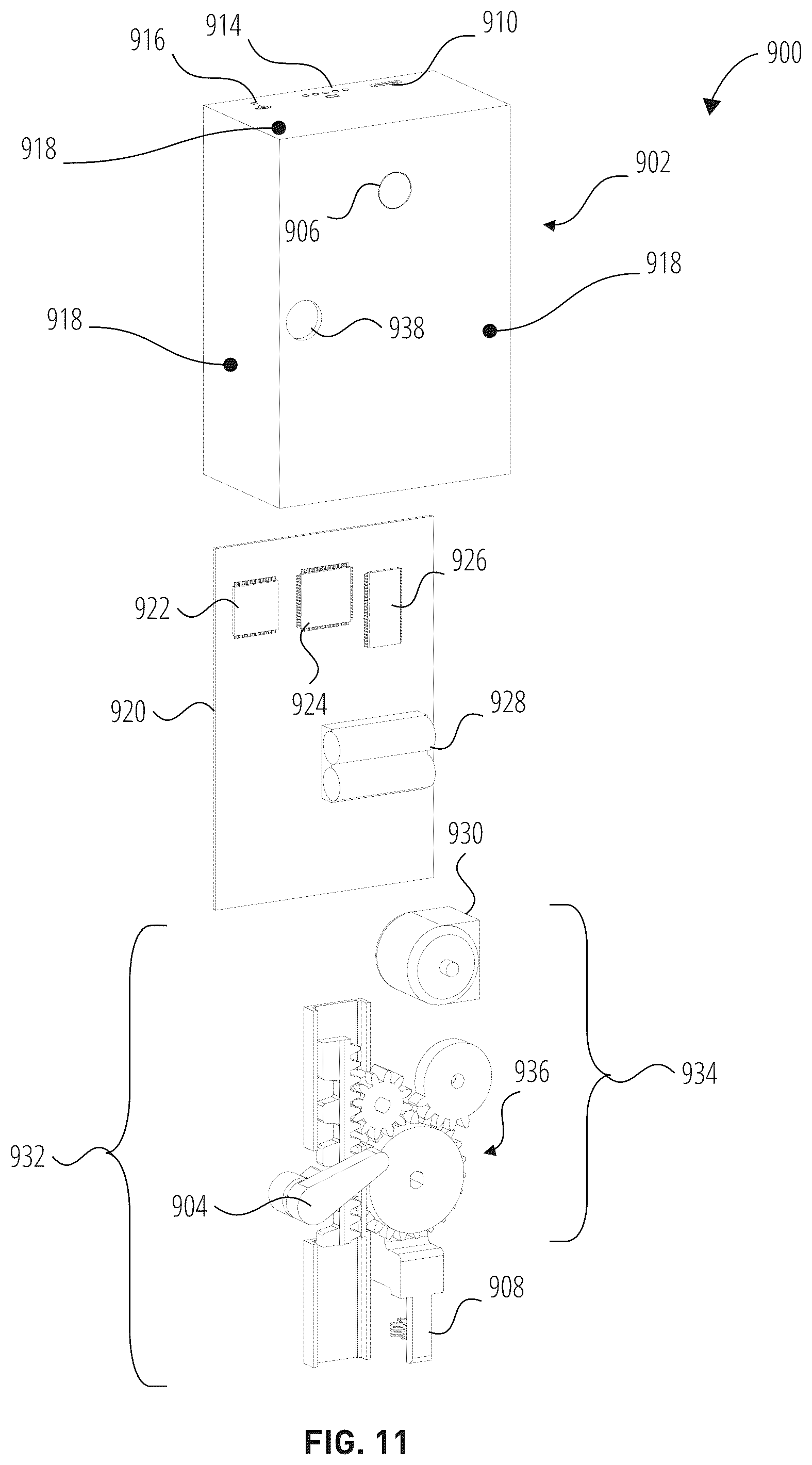 Patent US12104408 Figure 11 – Remote sliding door locking system