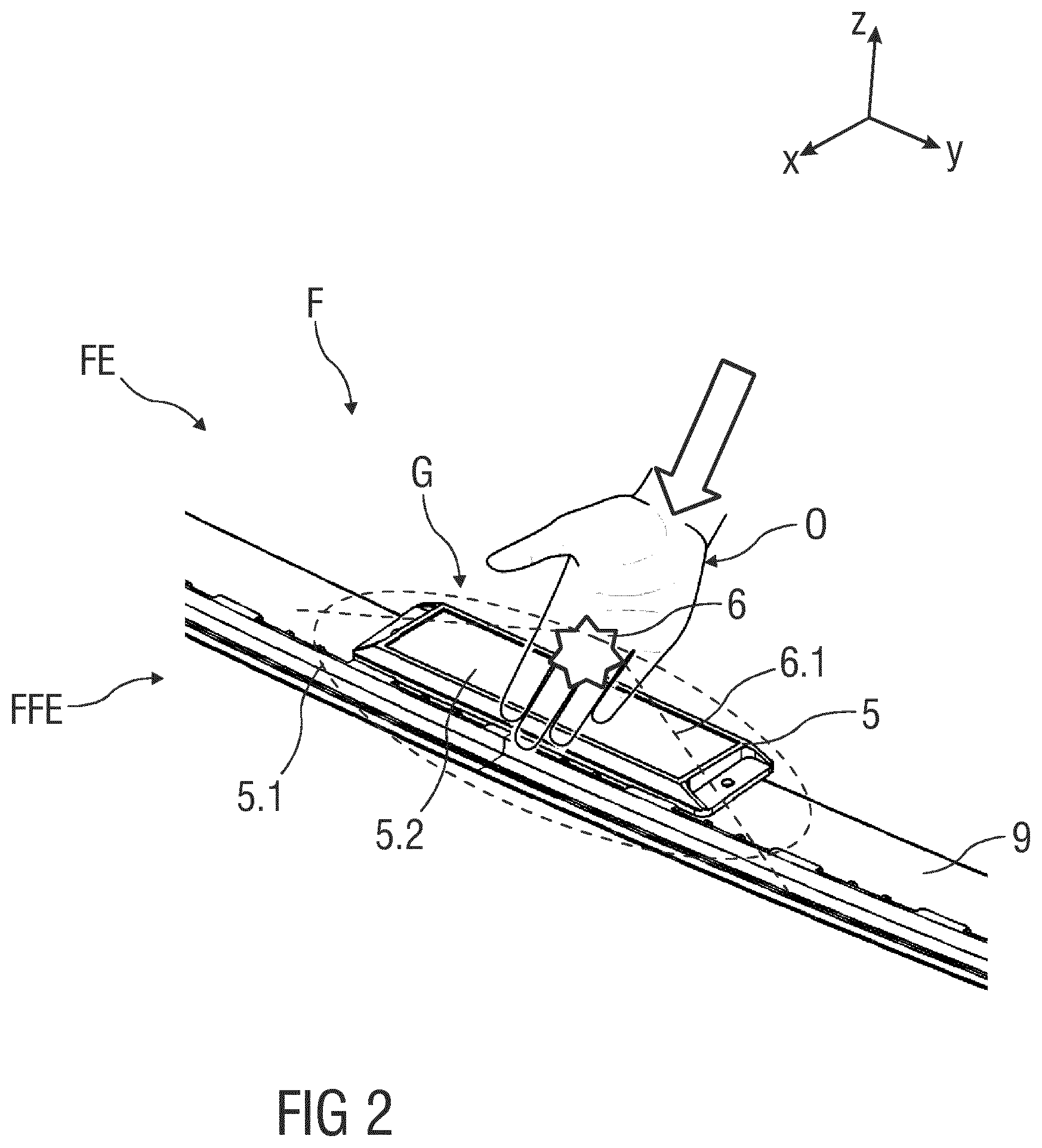 Patent US12104414 Figure 2 – Unlocking device for unlocking a lock of a movable vehicle element and vehicle