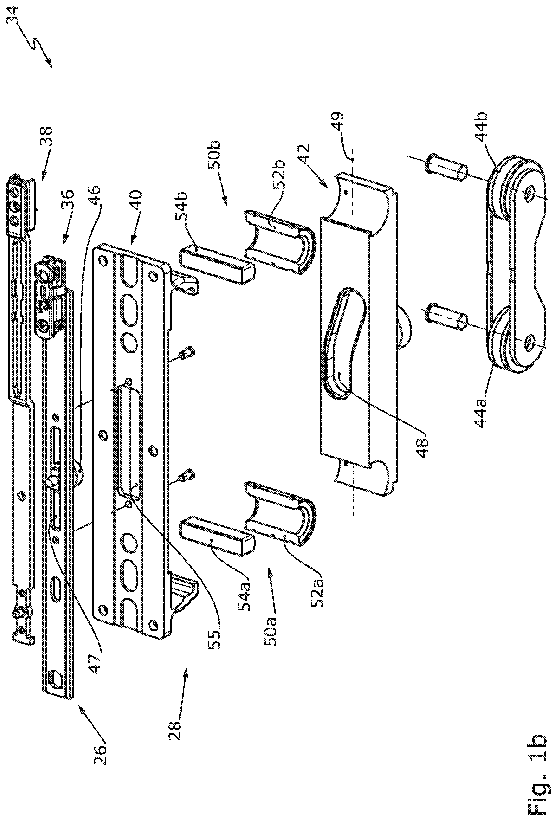 Patent US12104418 Figure 2 – Window or door having a carriage arrangement with roller bearing-guided force dissipation in the displacement direction