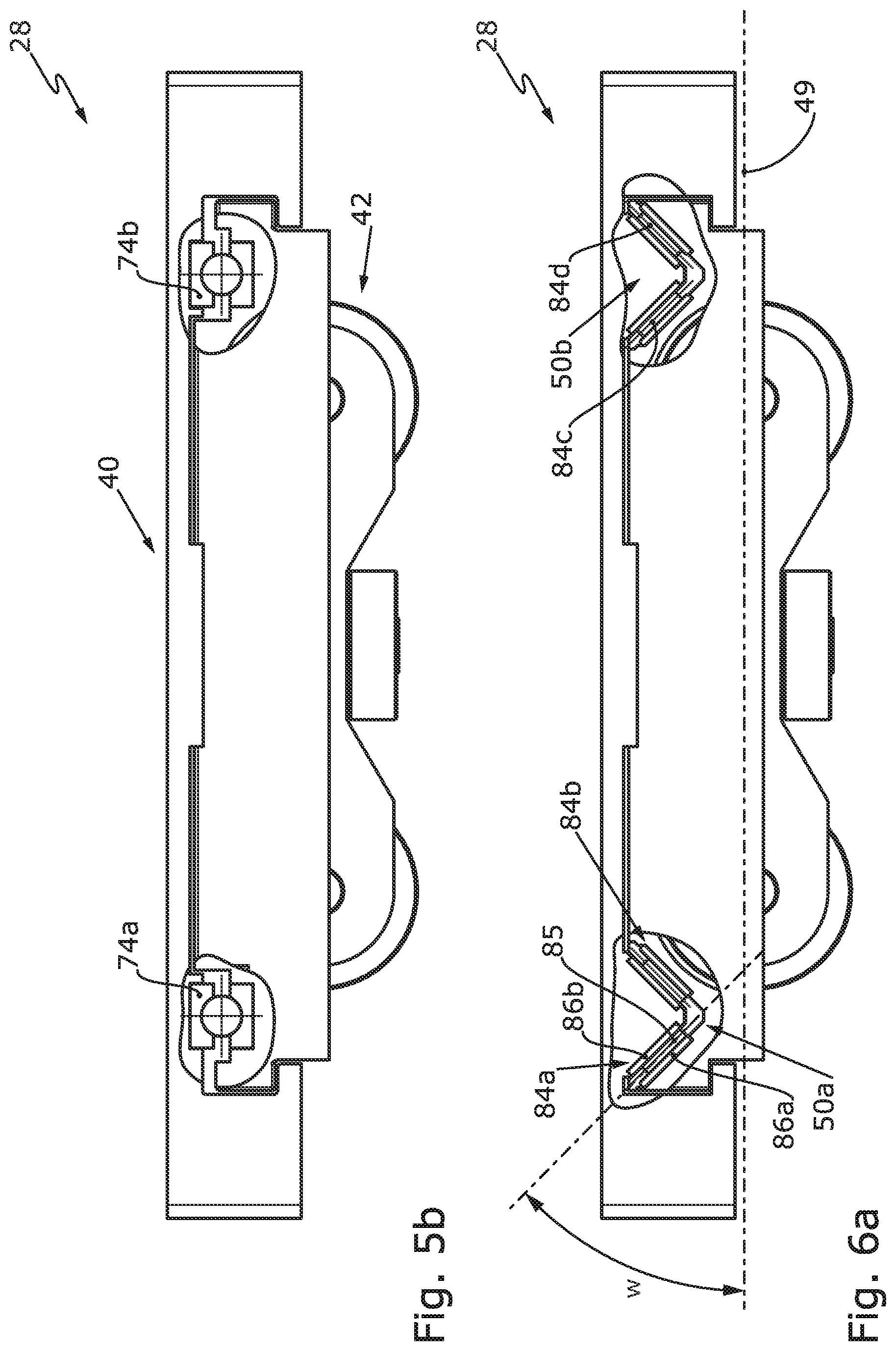Patent US12104418 Figure 9 – Window or door having a carriage arrangement with roller bearing-guided force dissipation in the displacement direction