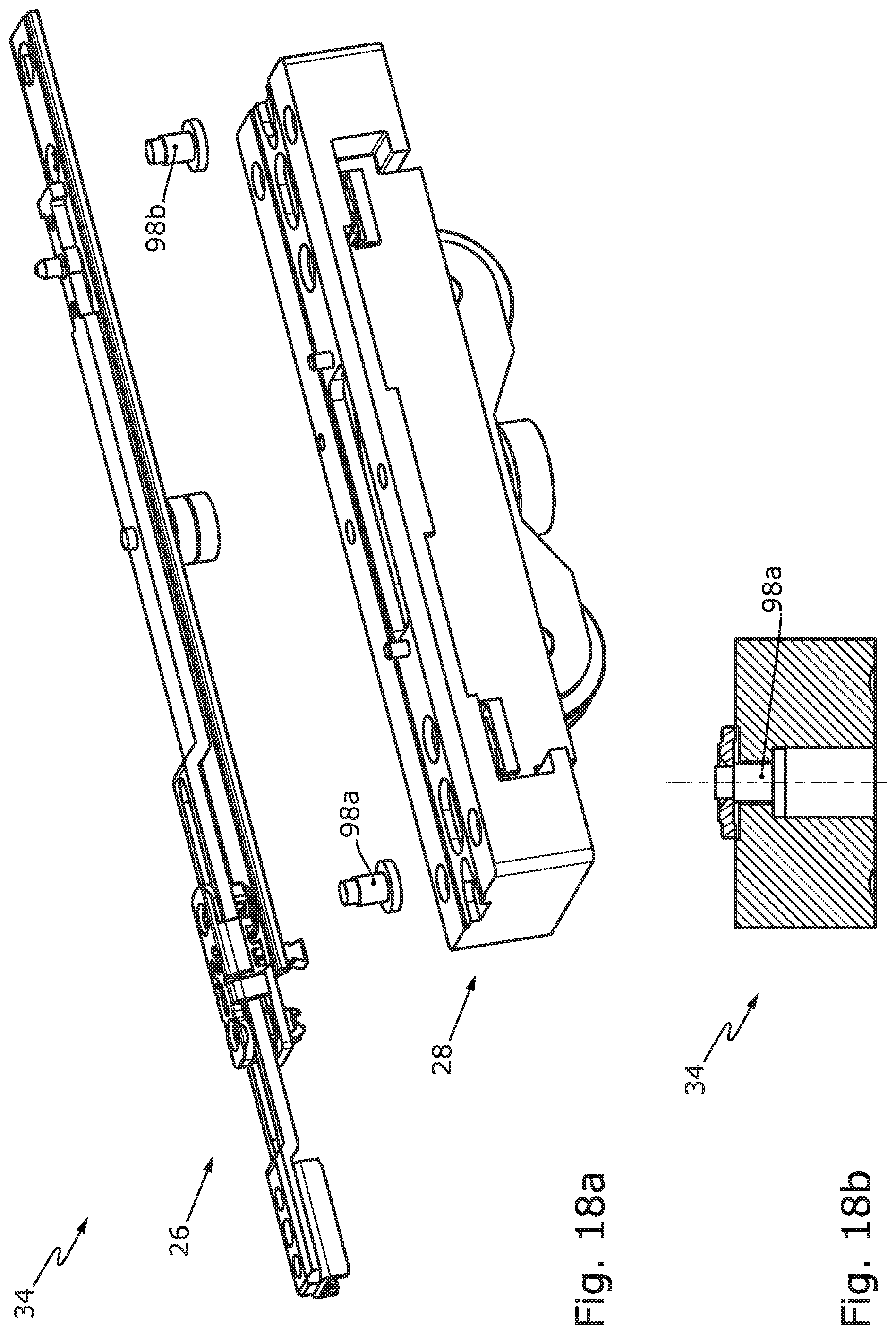 Patent US12104418 Figure 19 – Window or door having a carriage arrangement with roller bearing-guided force dissipation in the displacement direction