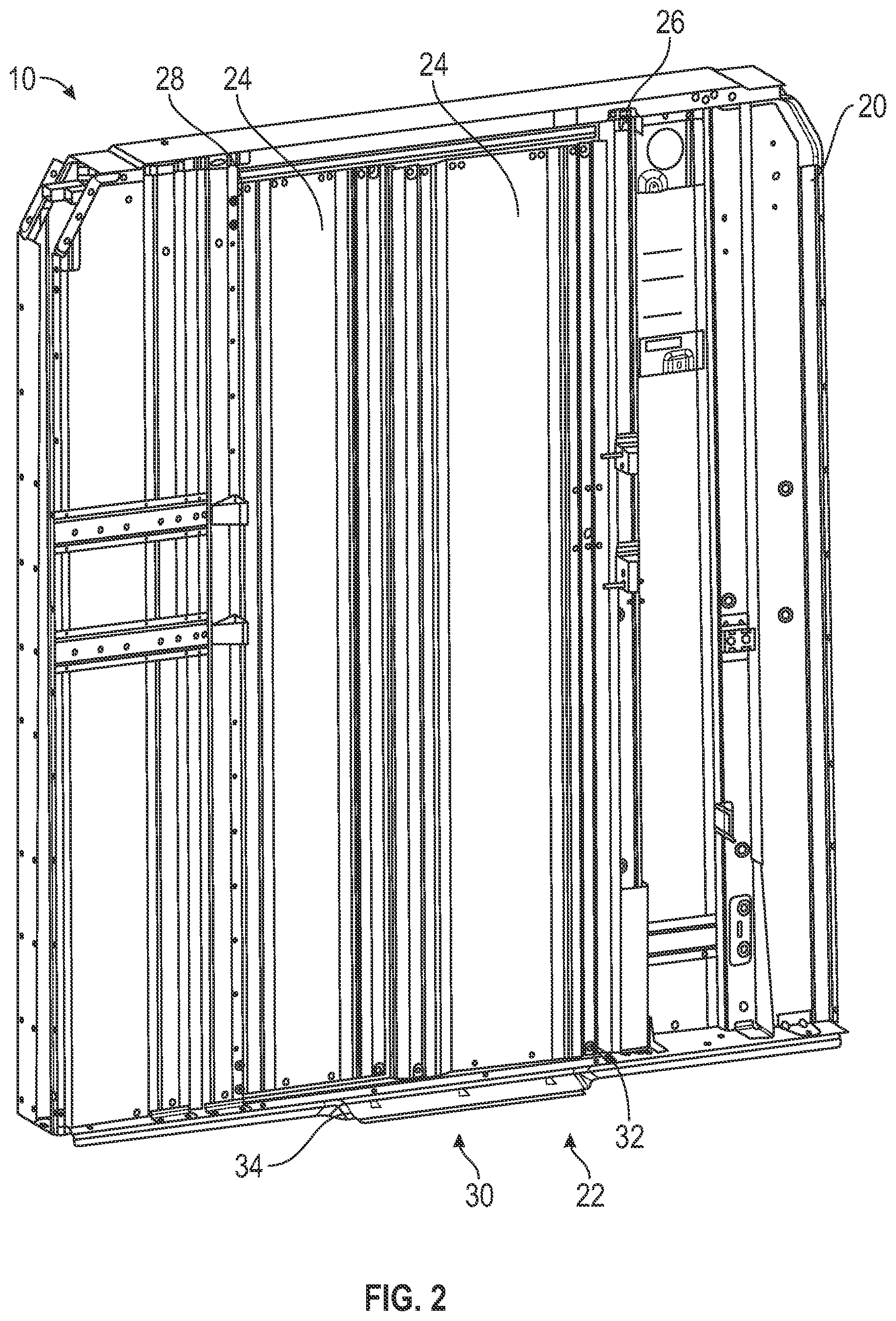 Patent US12104419 Figure 2 – Motion control of telescoping multi-panel door