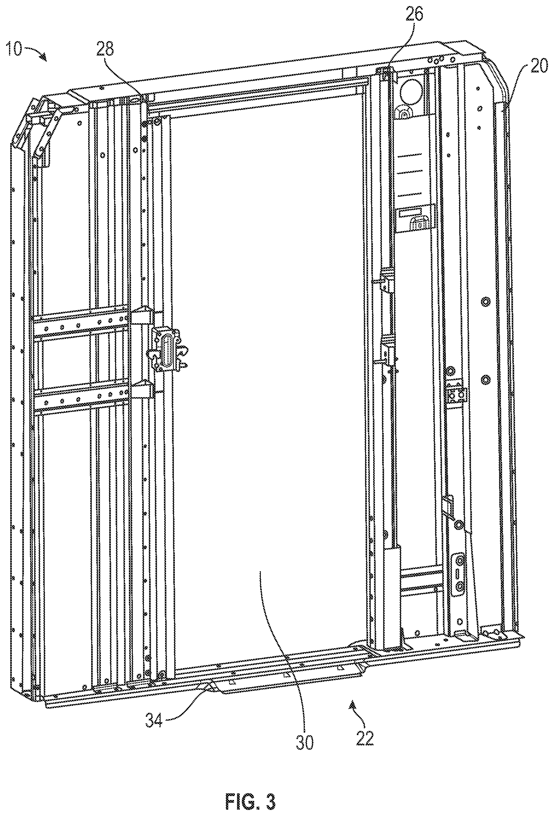 Patent US12104419 Figure 3 – Motion control of telescoping multi-panel door